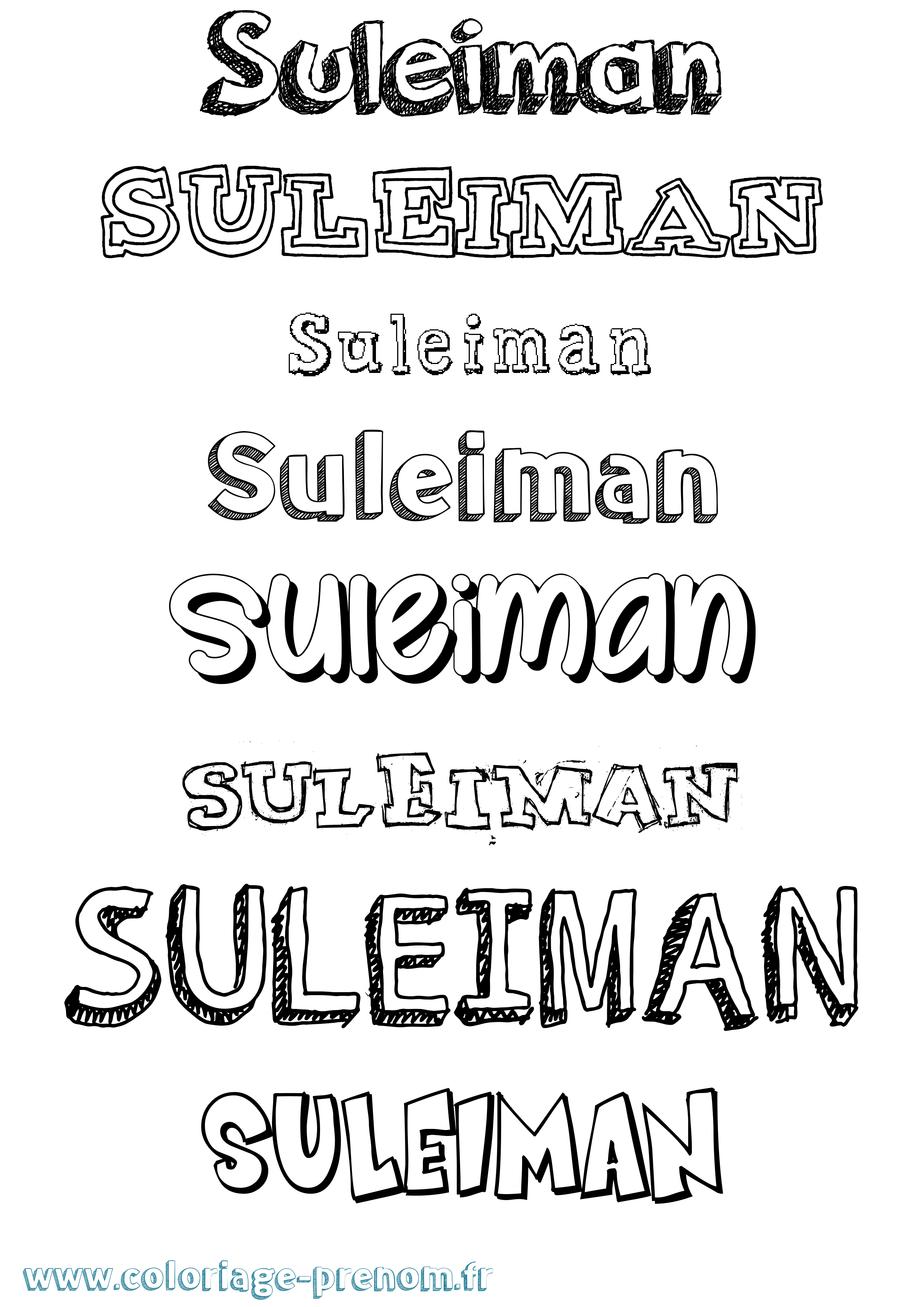 Coloriage Suleiman Dessiné Coloriage prénom Suleiman Dessiné