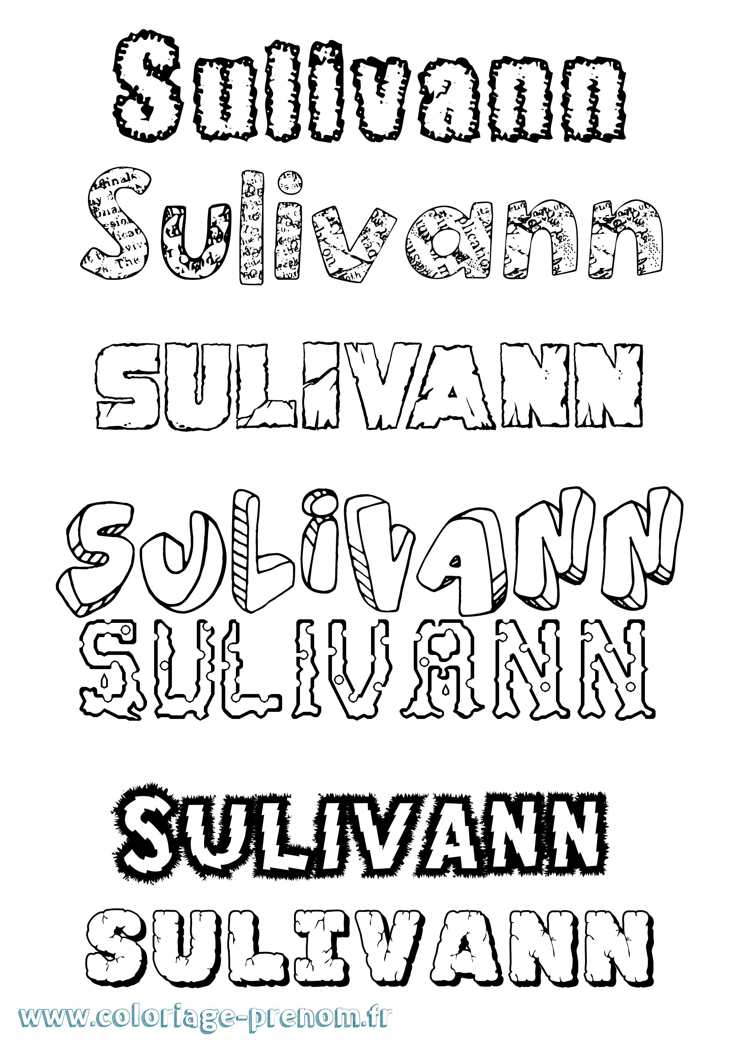 Coloriage Sulivann Destructuré Coloriage prénom Sulivann Destructuré