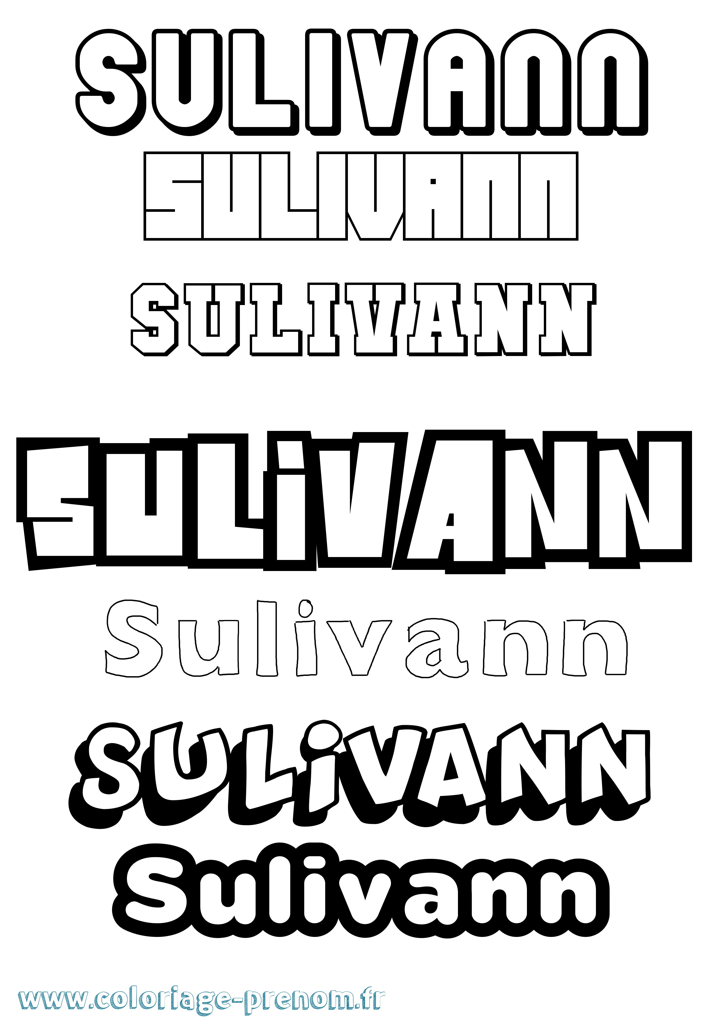 Coloriage Sulivann Simple Coloriage prénom Sulivann Simple