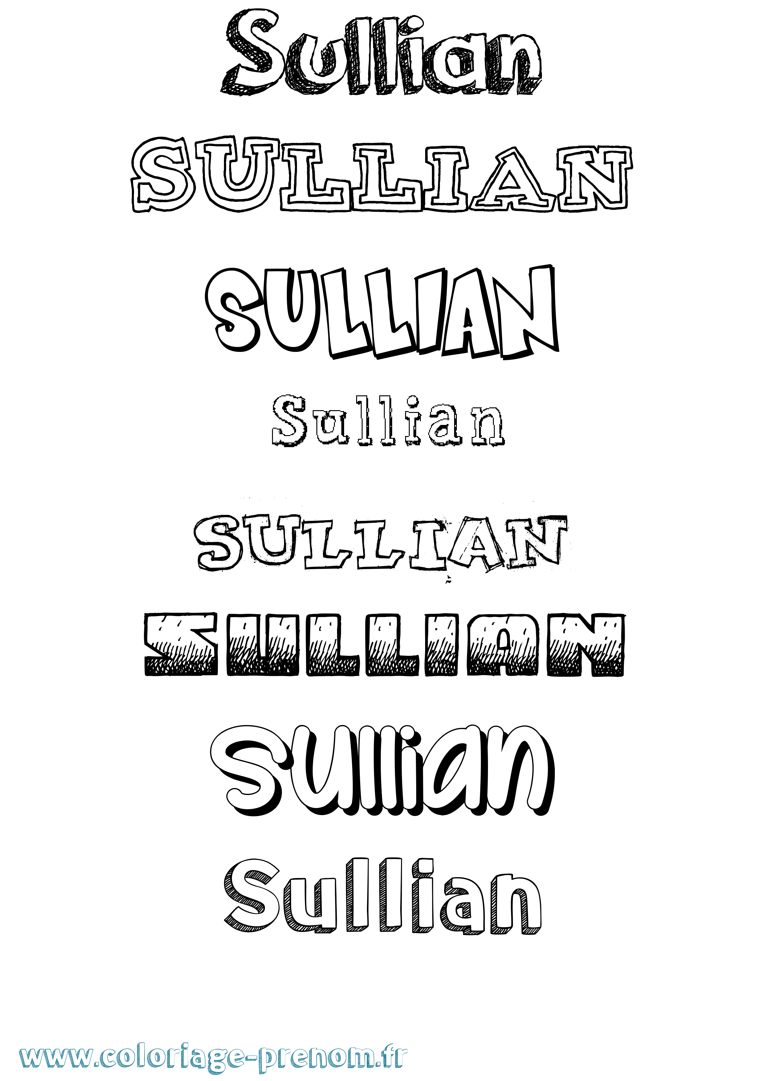 Coloriage Sullian Dessiné Coloriage prénom Sullian Dessiné