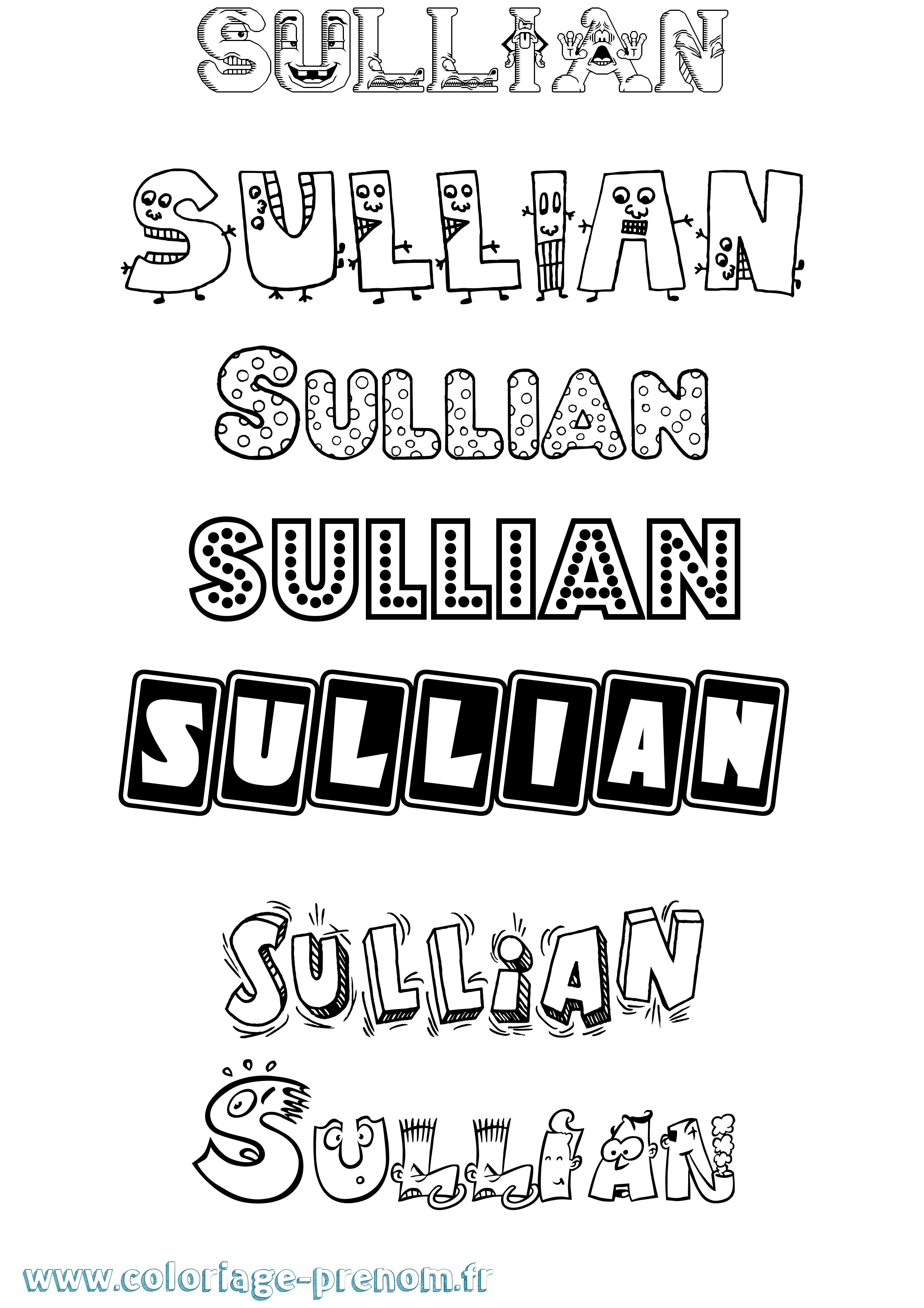 Coloriage Sullian Fun Coloriage prénom Sullian Fun