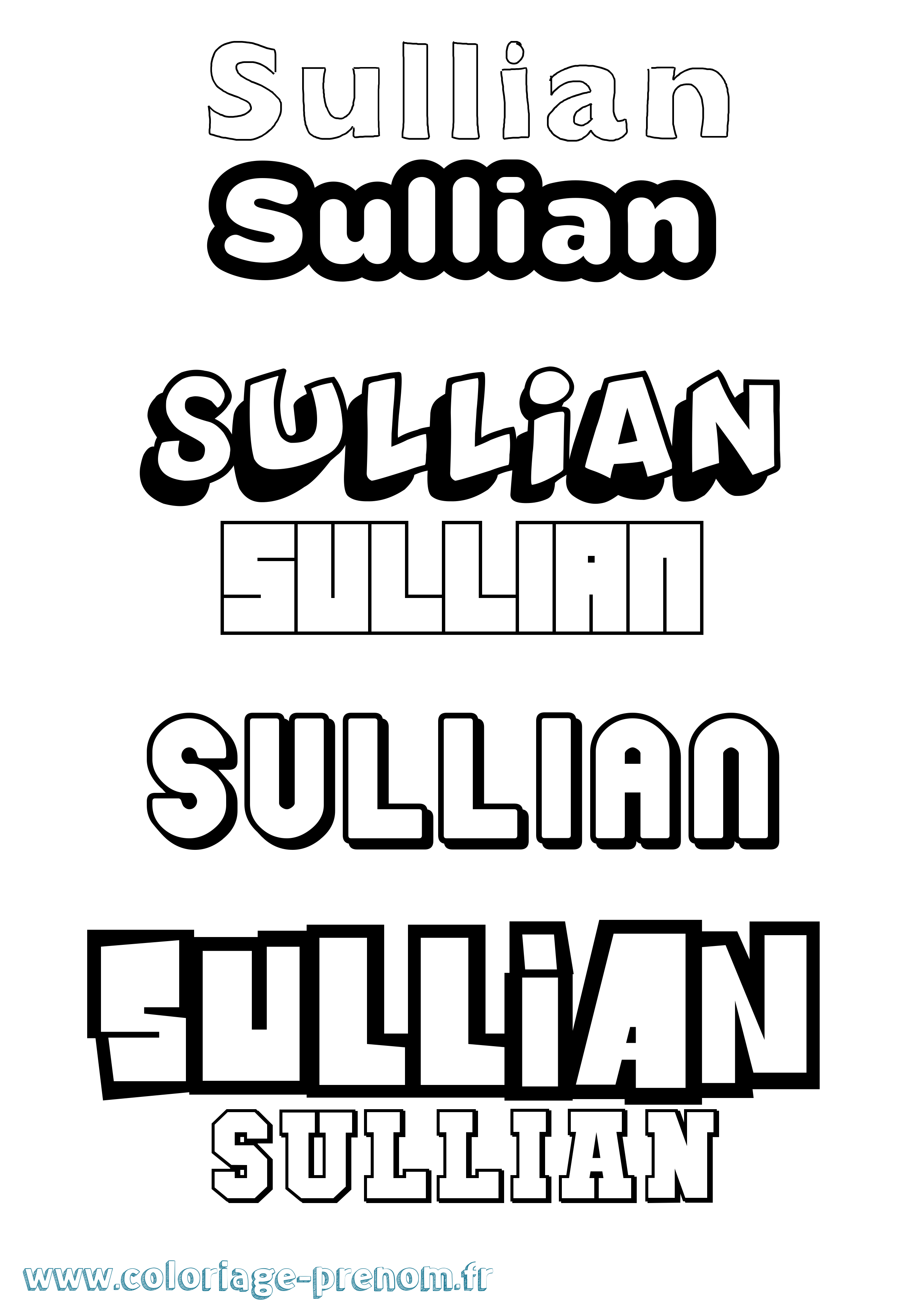 Coloriage Sullian Simple Coloriage prénom Sullian Simple