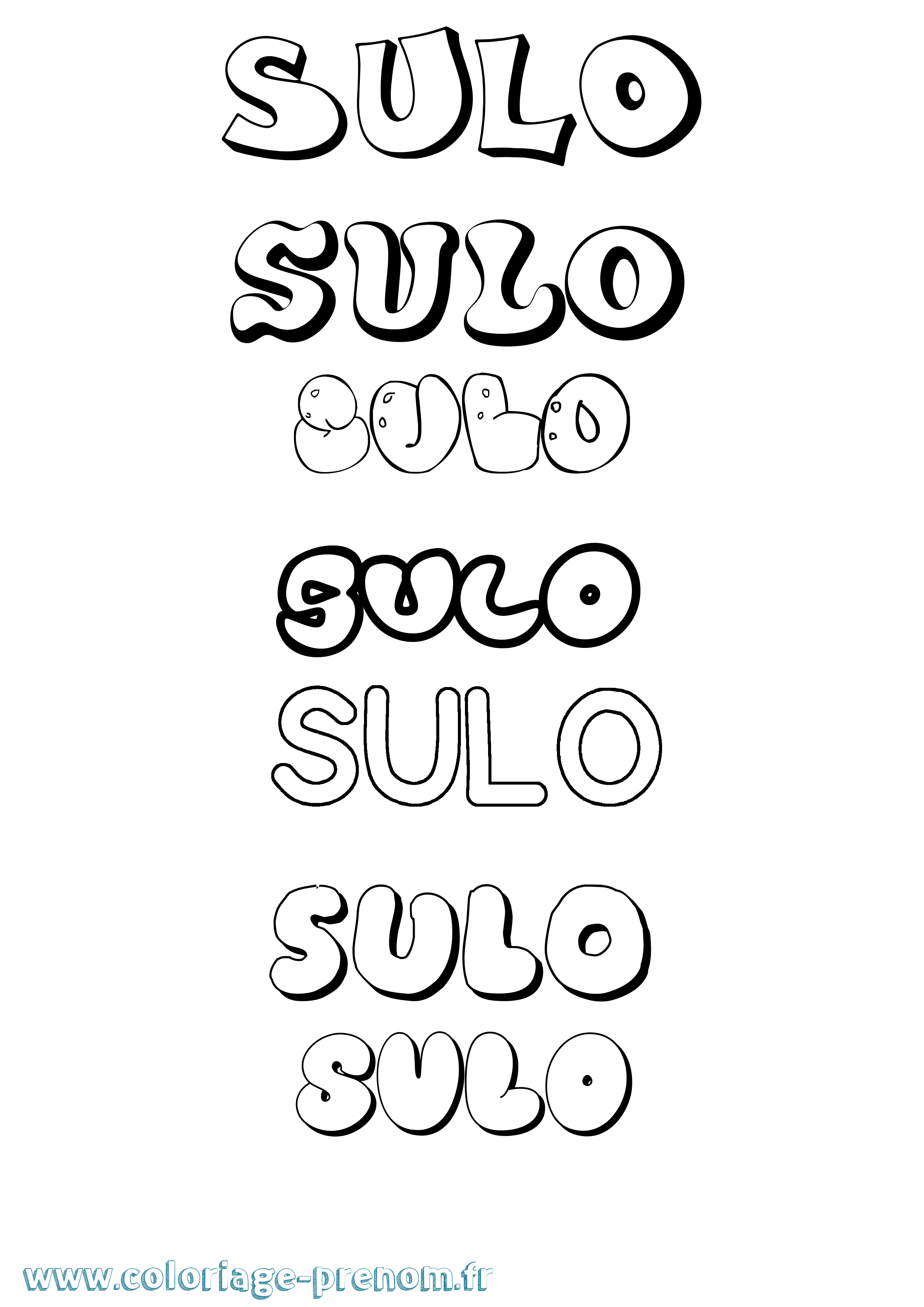 Coloriage Sulo Bubble Coloriage prénom Sulo Bubble
