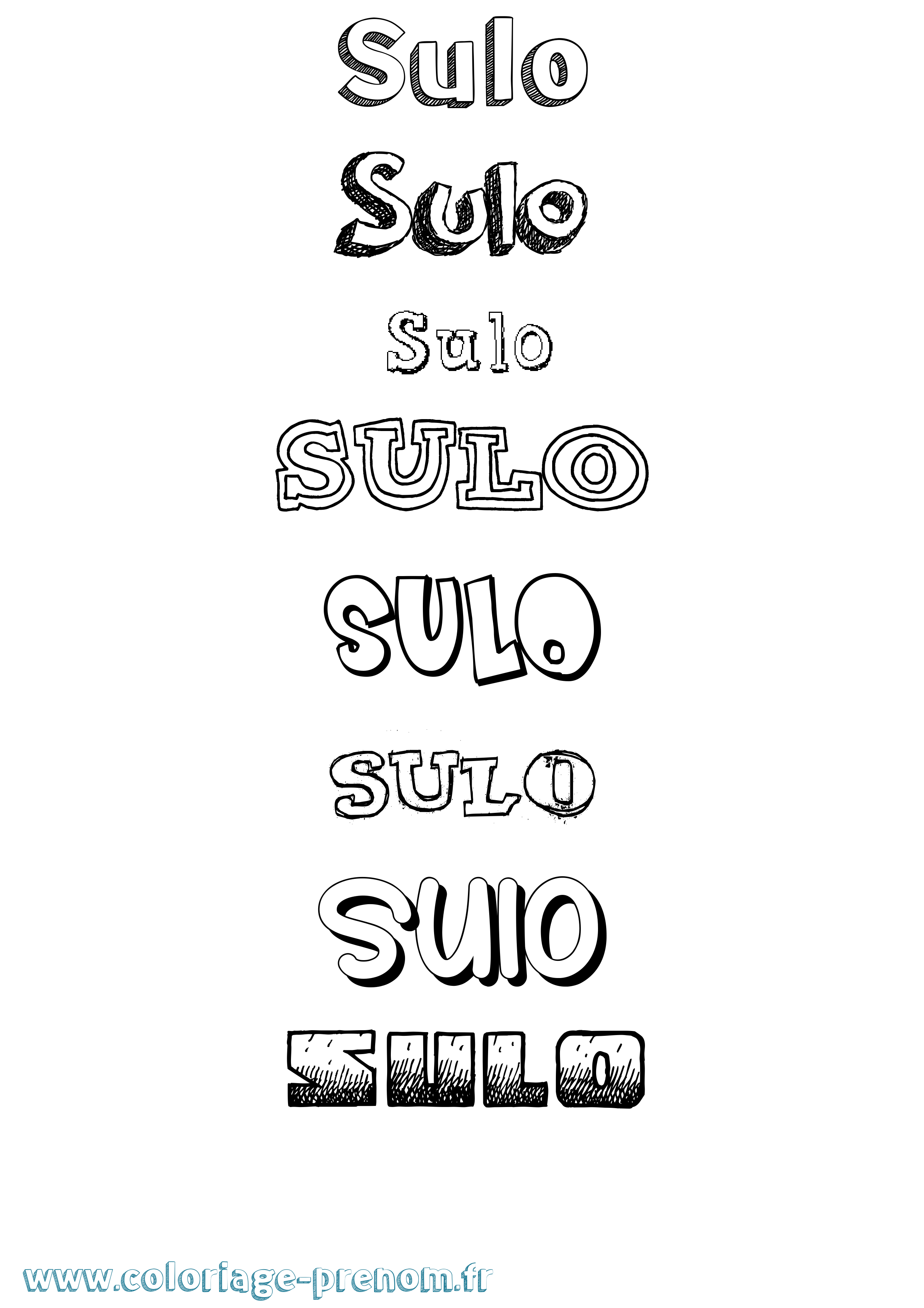 Coloriage Sulo Dessiné Coloriage prénom Sulo Dessiné