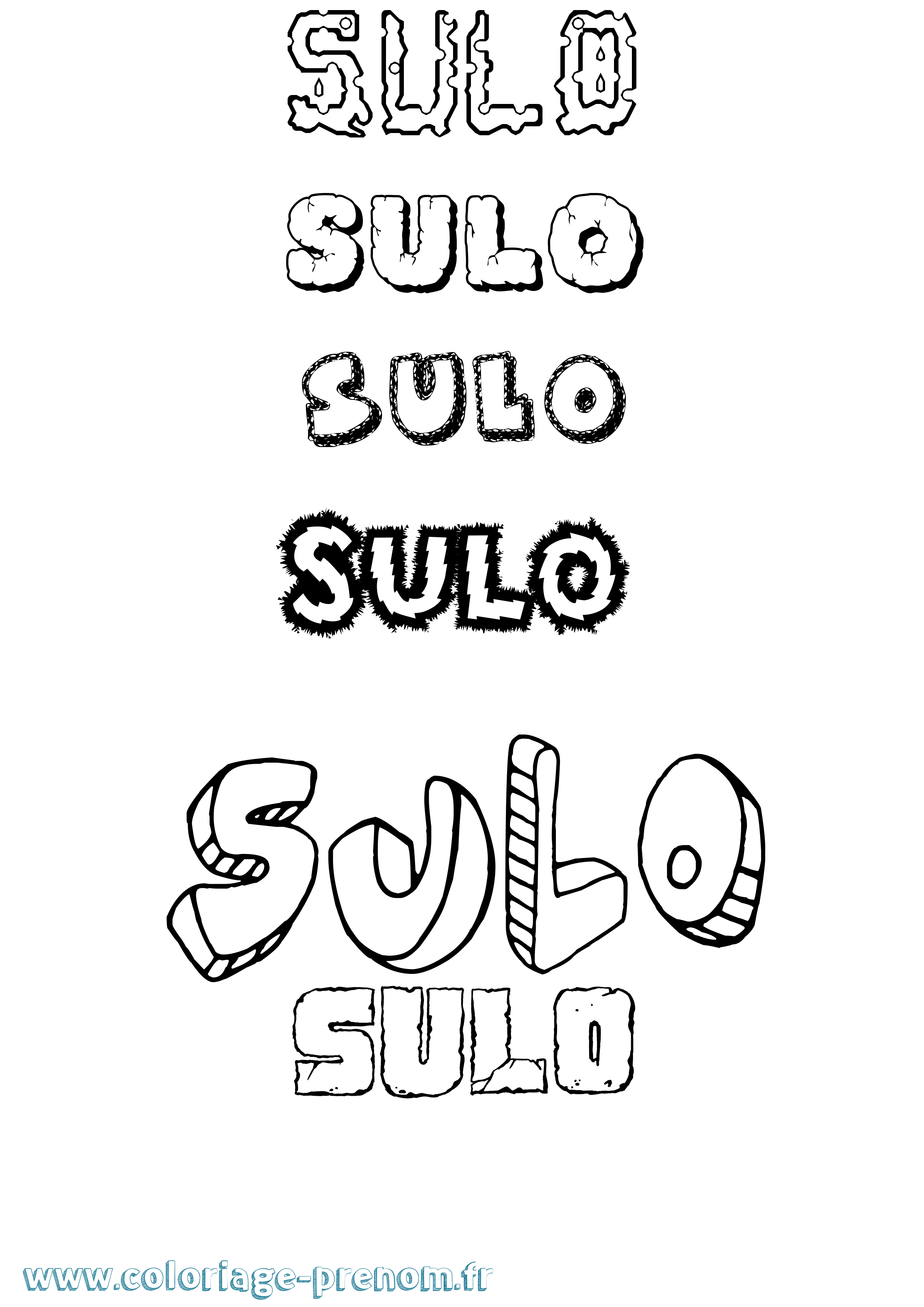 Coloriage Sulo Destructuré Coloriage prénom Sulo Destructuré