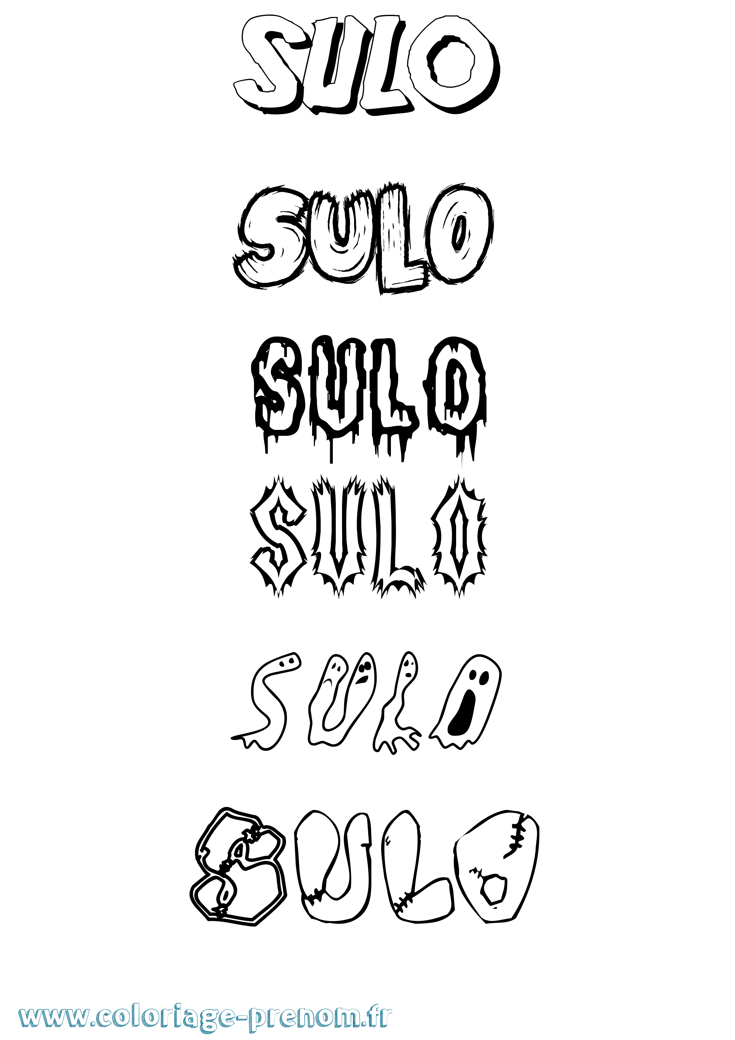 Coloriage Sulo Frisson Coloriage prénom Sulo Frisson