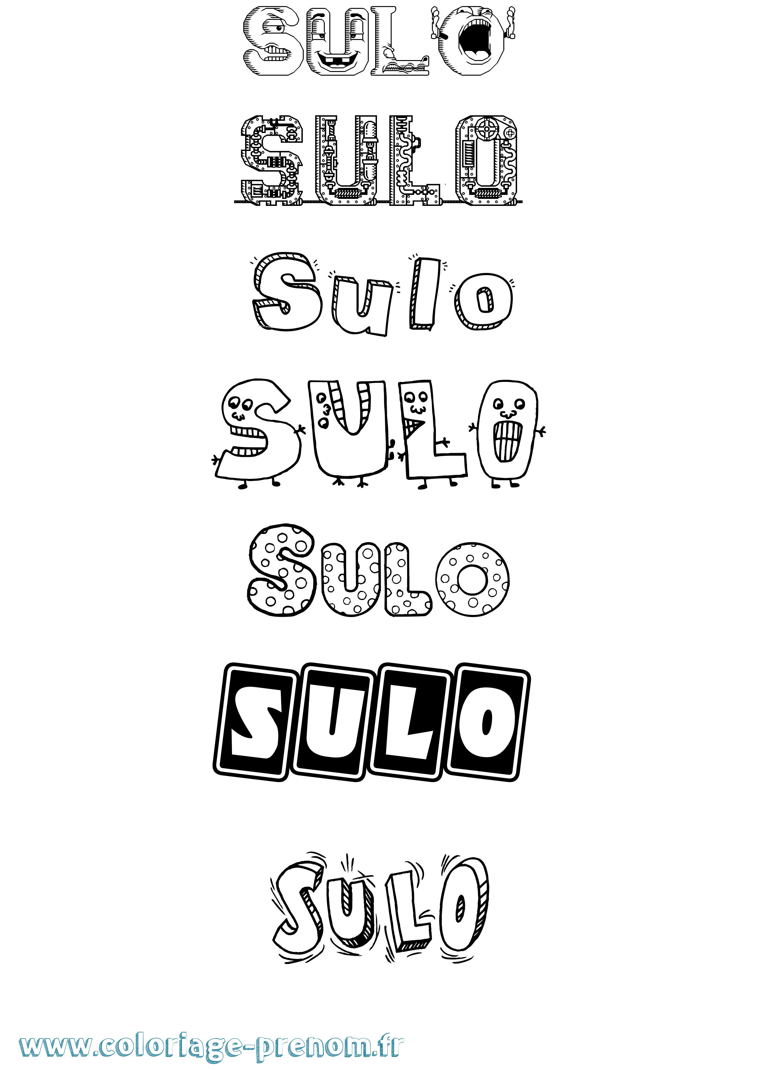 Coloriage Sulo Fun Coloriage prénom Sulo Fun