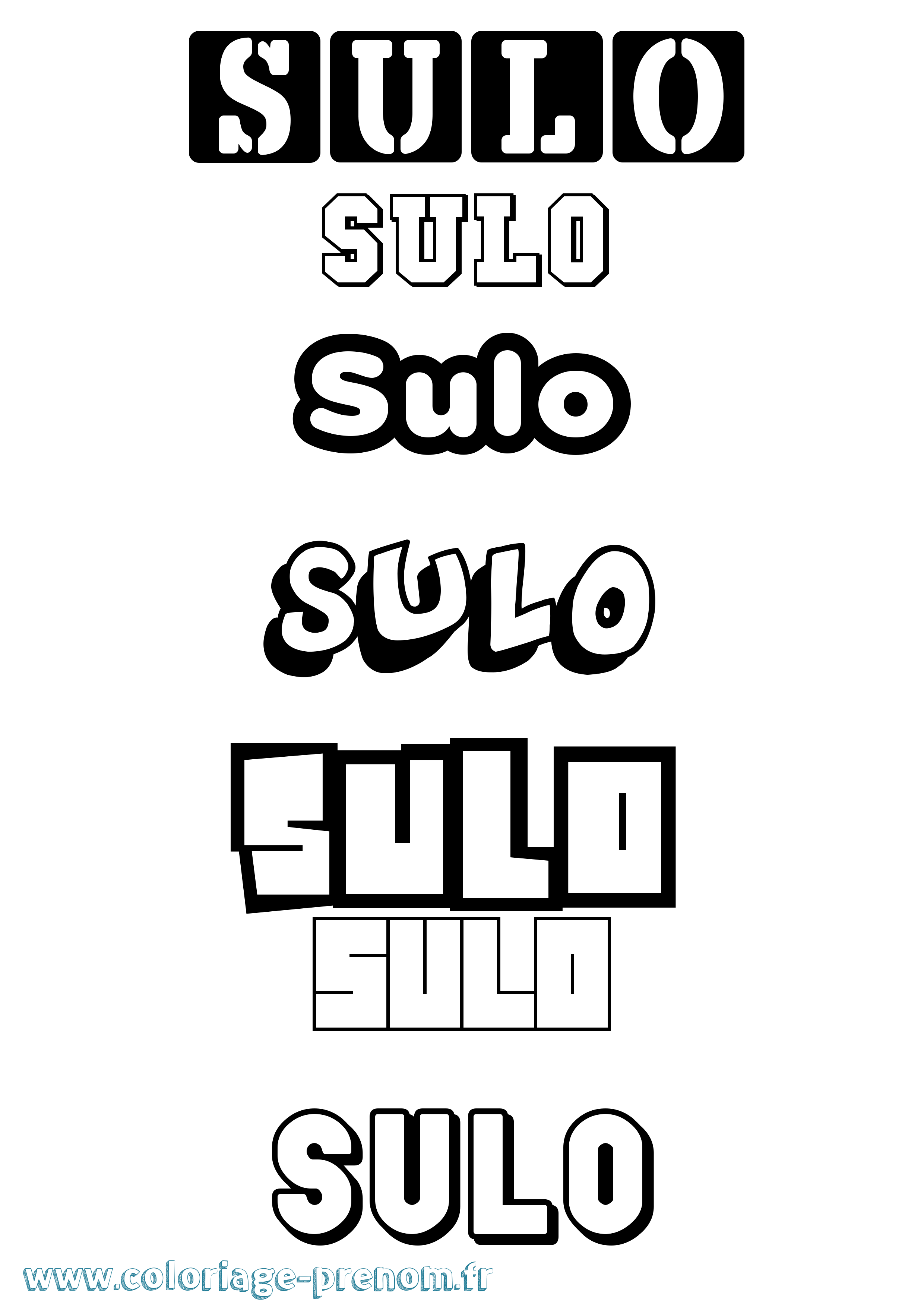 Coloriage Sulo Simple Coloriage prénom Sulo Simple