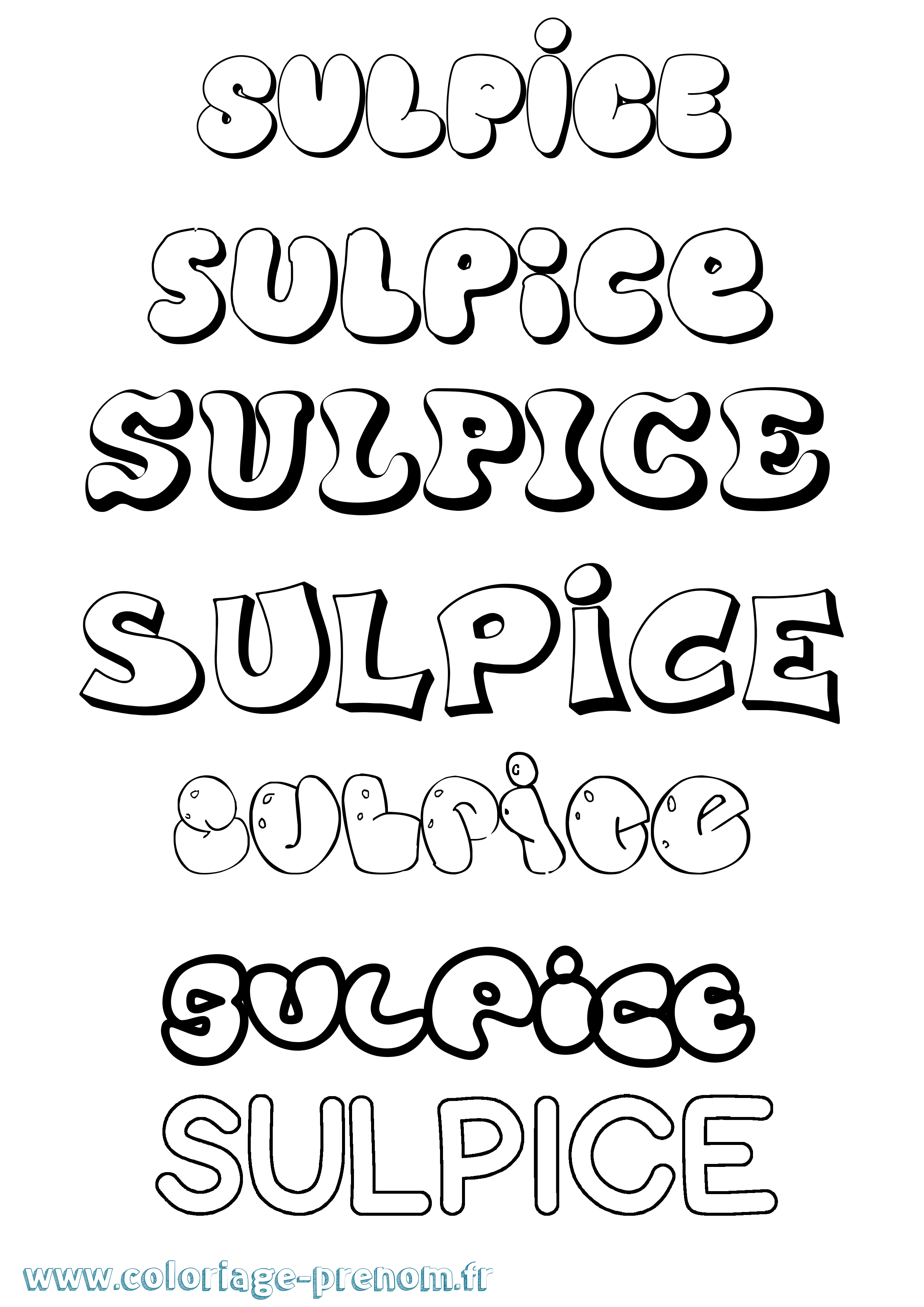 Coloriage Sulpice Bubble Coloriage prénom Sulpice Bubble