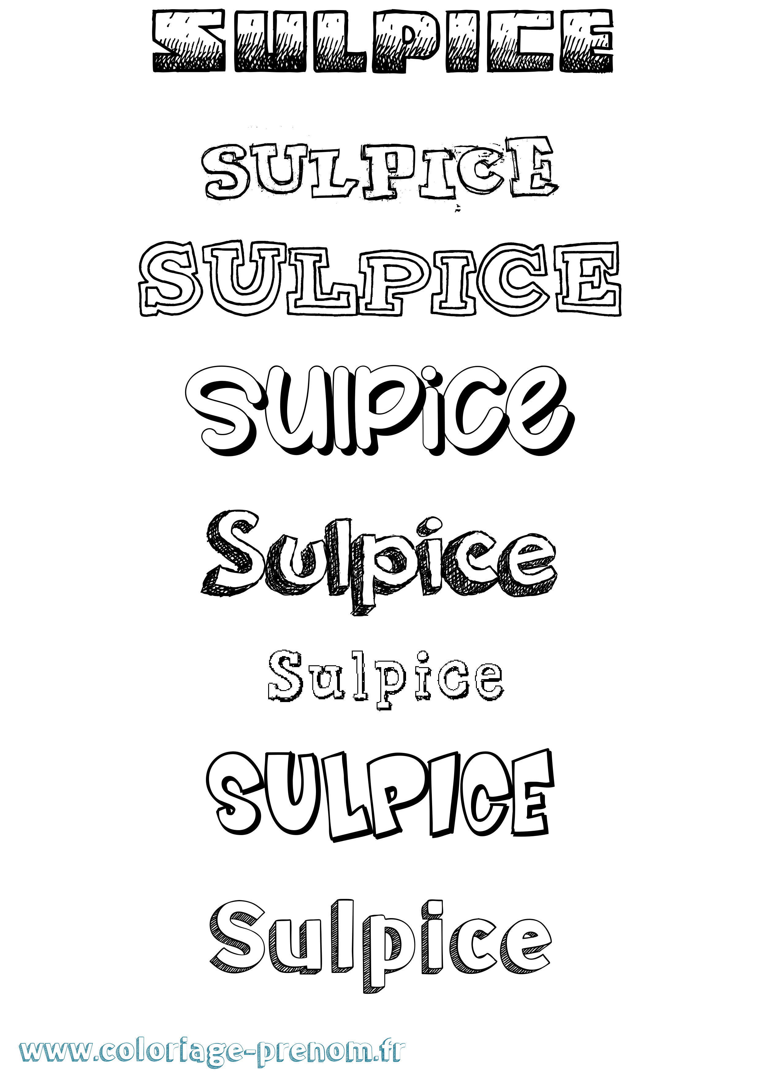 Coloriage Sulpice Dessiné Coloriage prénom Sulpice Dessiné