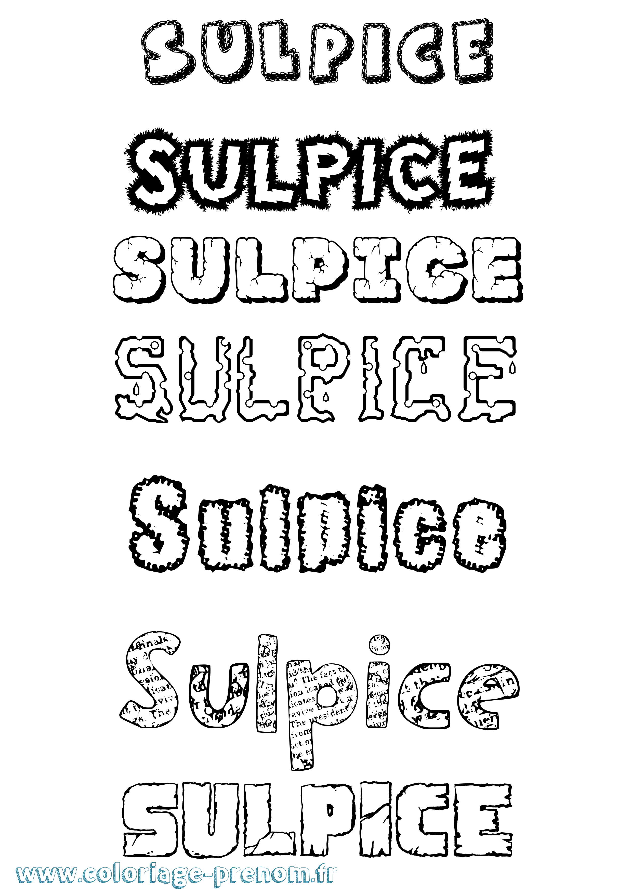 Coloriage Sulpice Destructuré Coloriage prénom Sulpice Destructuré