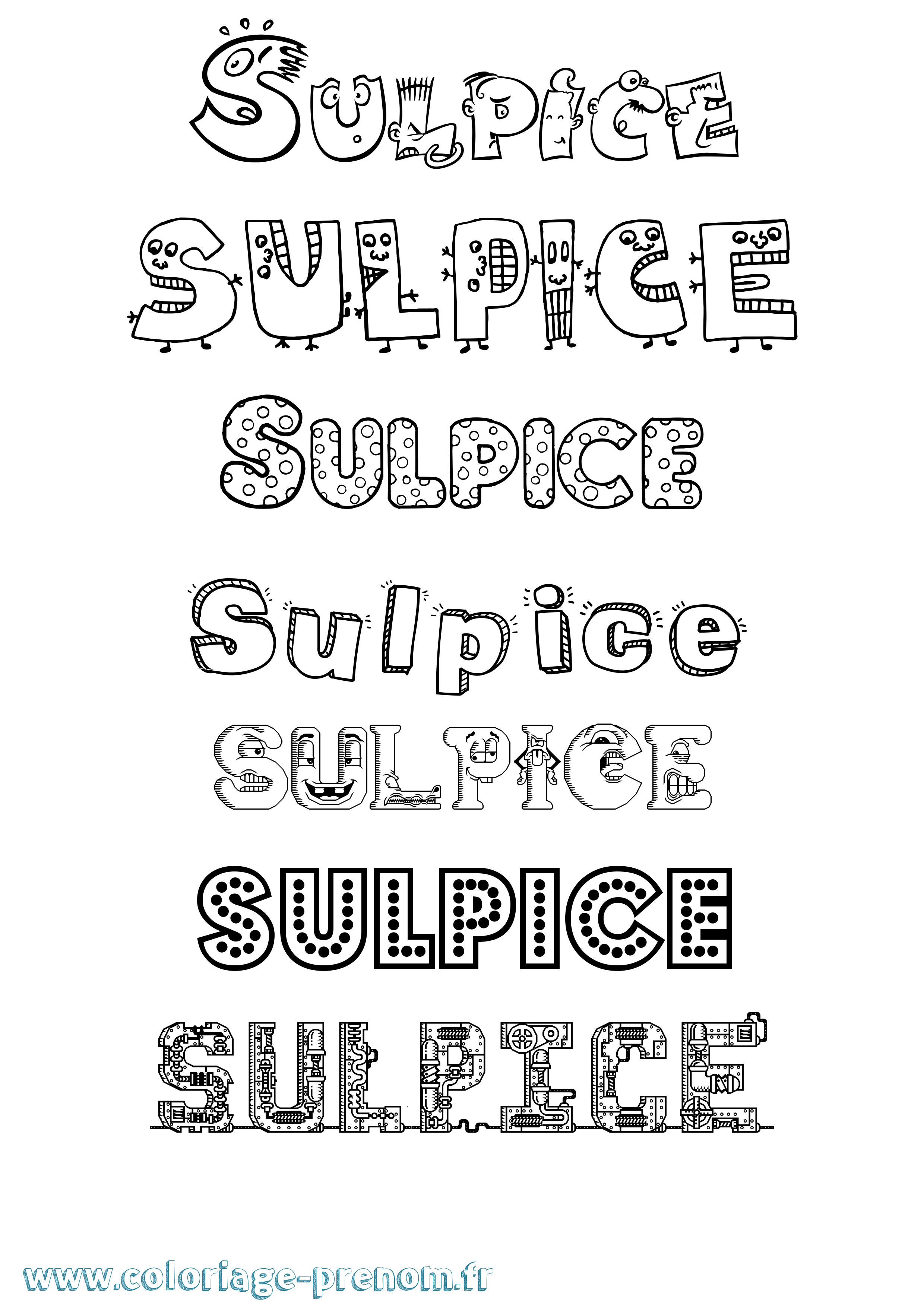 Coloriage Sulpice Fun Coloriage prénom Sulpice Fun