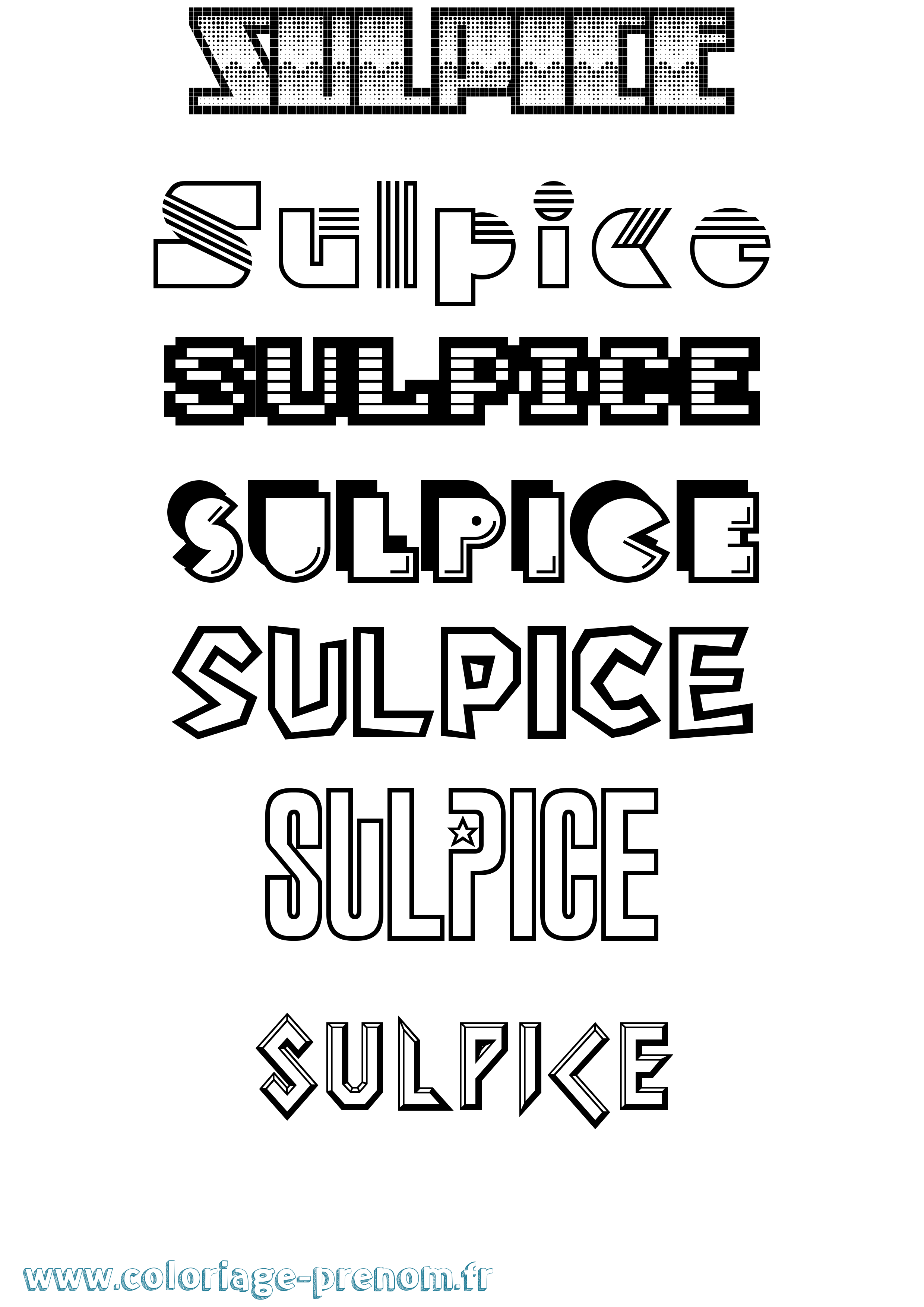Coloriage Sulpice Jeux Vidéos Coloriage prénom Sulpice Jeux Vidéos