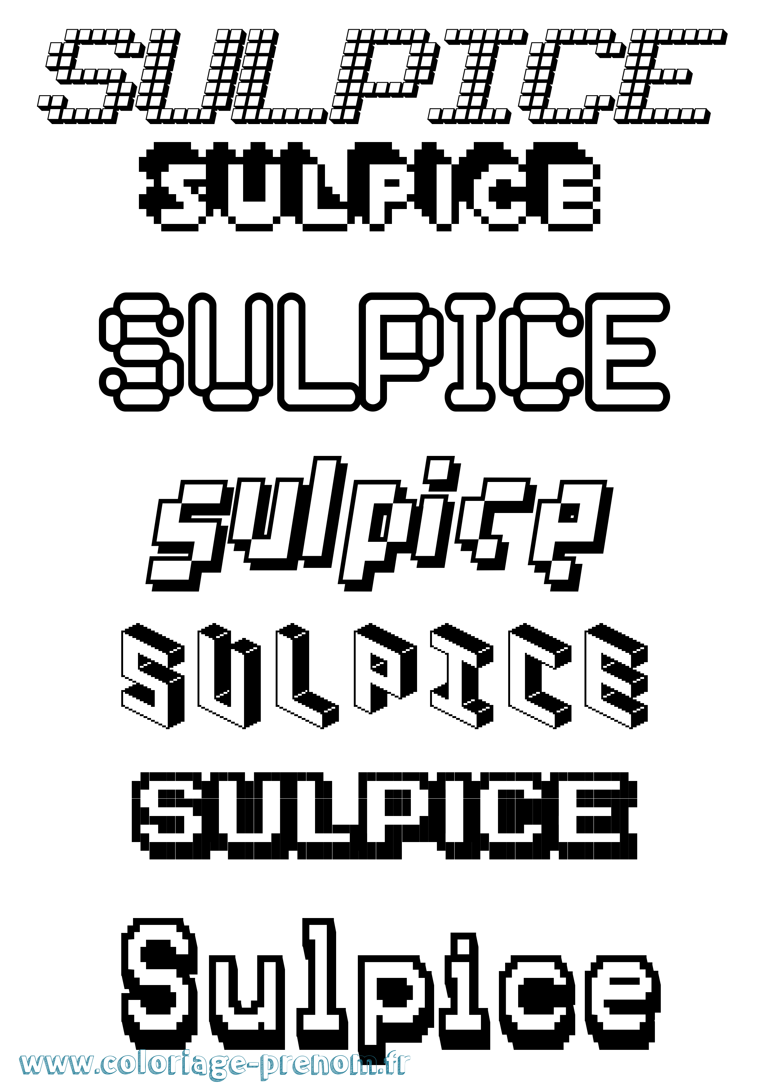 Coloriage Sulpice Pixel Coloriage prénom Sulpice Pixel