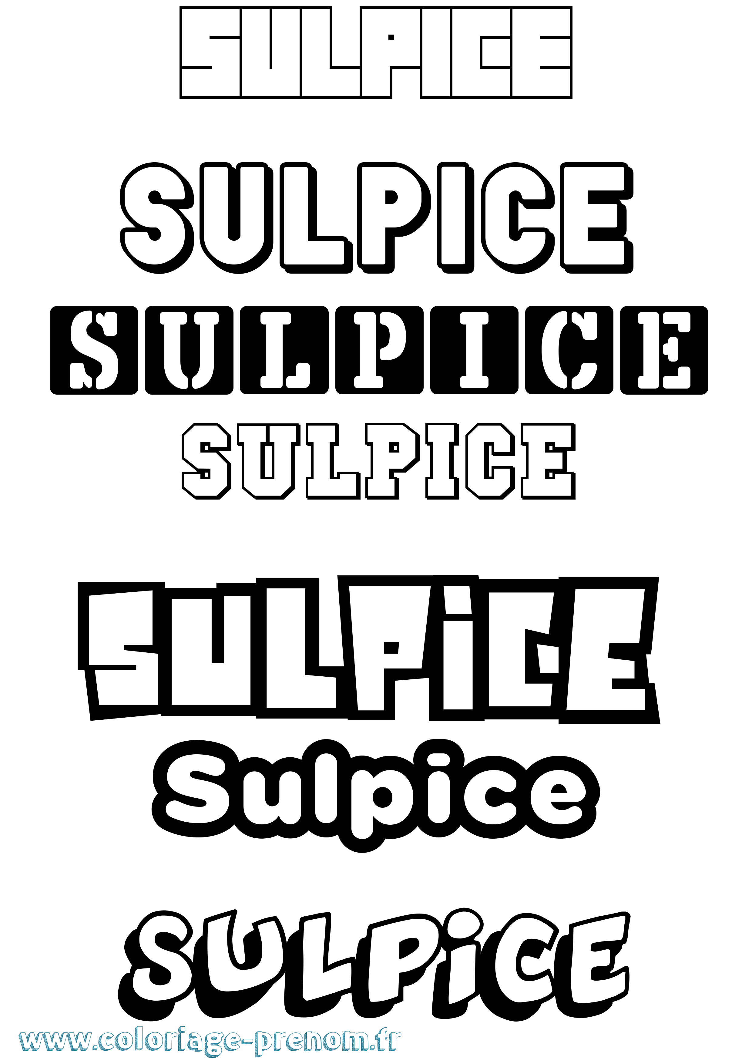 Coloriage Sulpice Simple Coloriage prénom Sulpice Simple