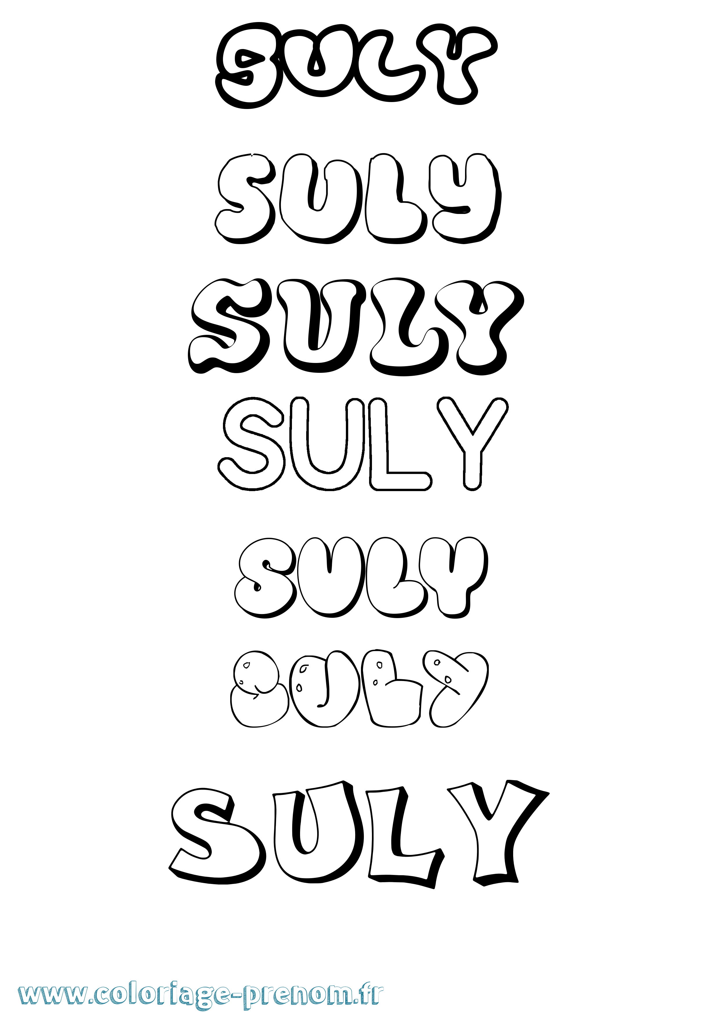 Coloriage Suly Bubble Coloriage prénom Suly Bubble