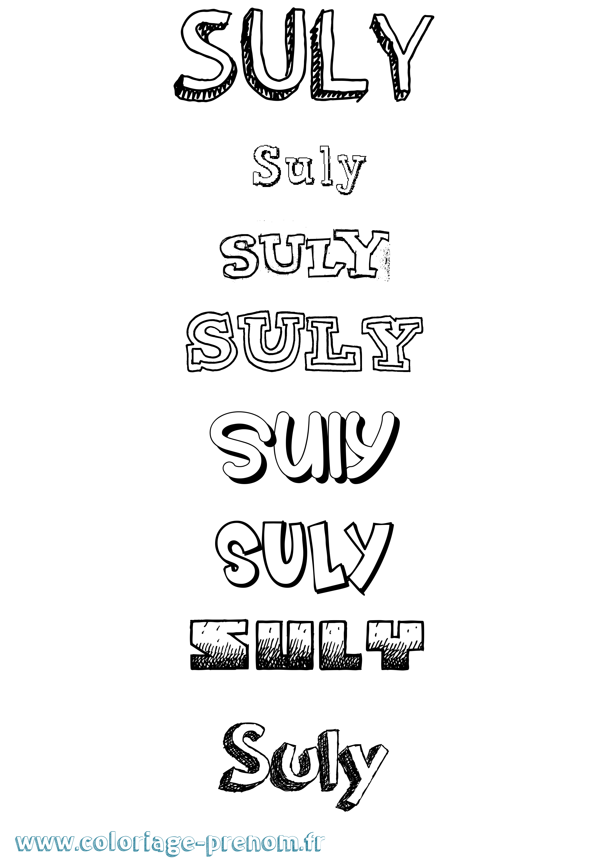 Coloriage Suly Dessiné Coloriage prénom Suly Dessiné