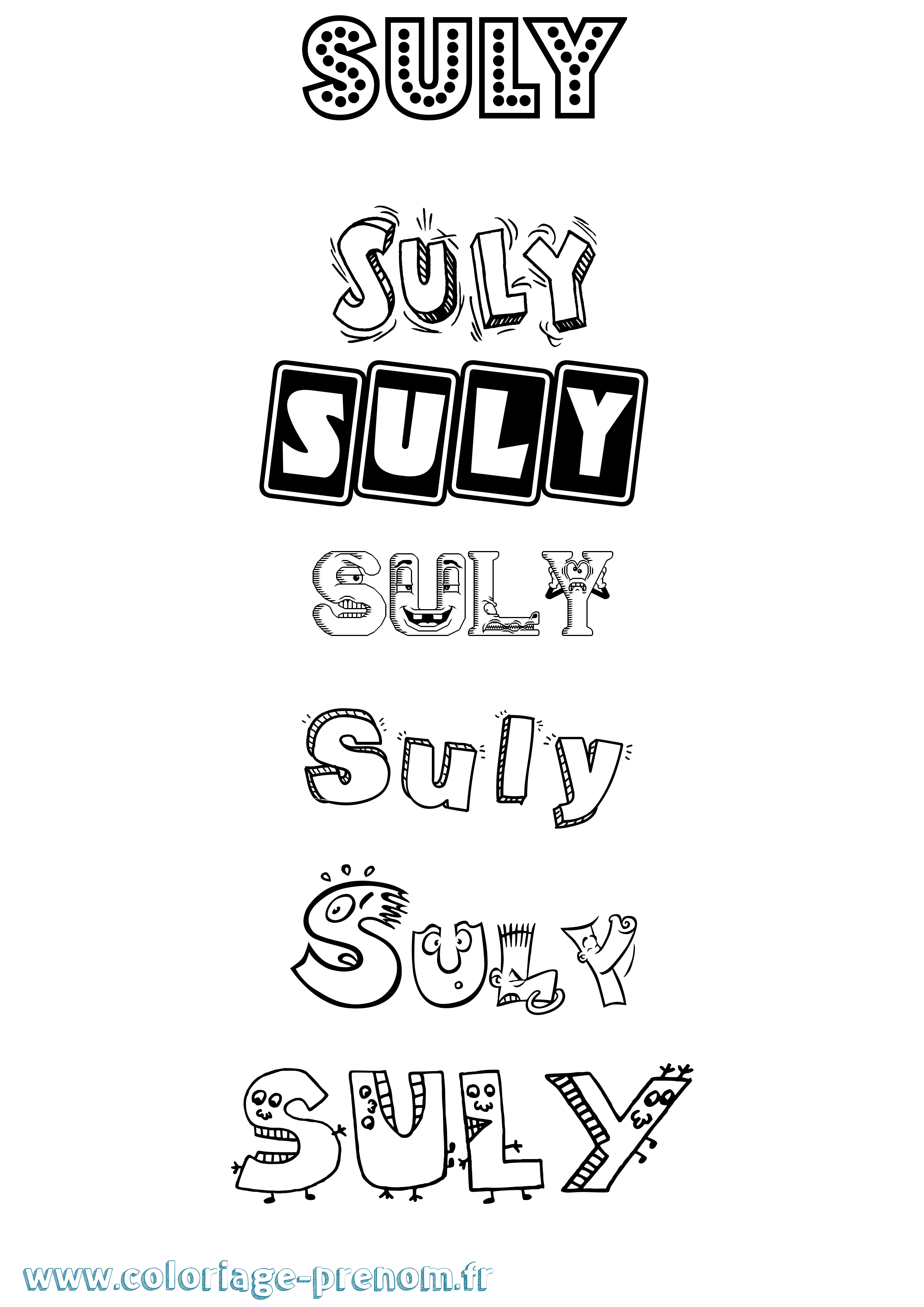 Coloriage Suly Fun Coloriage prénom Suly Fun