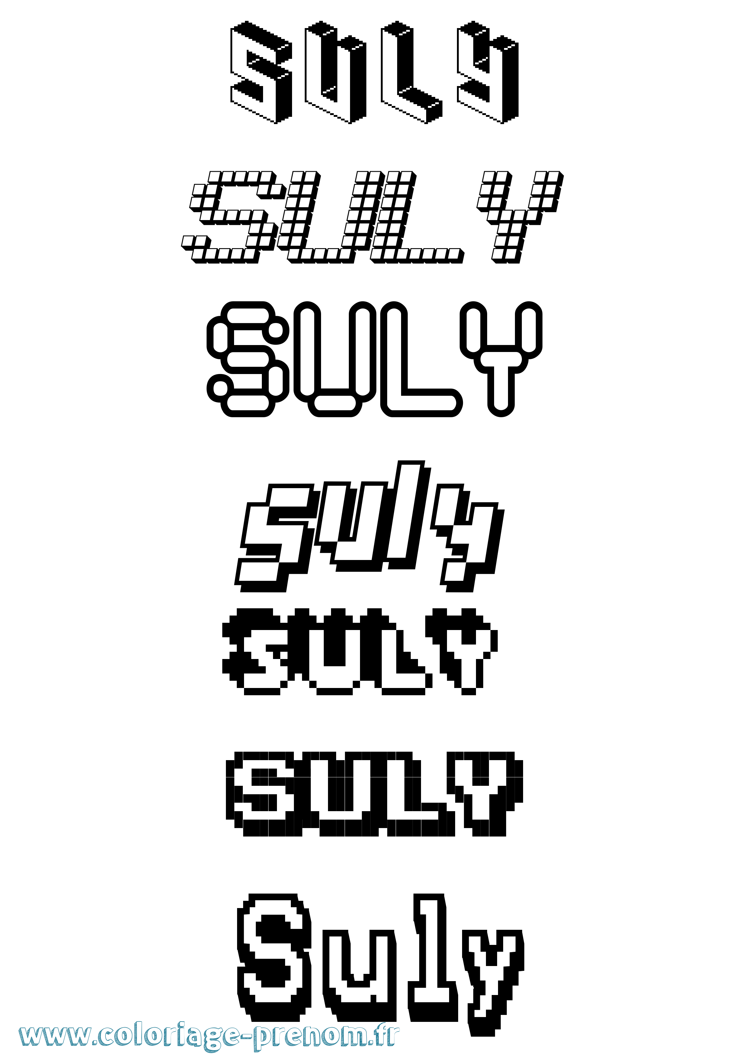 Coloriage Suly Pixel Coloriage prénom Suly Pixel