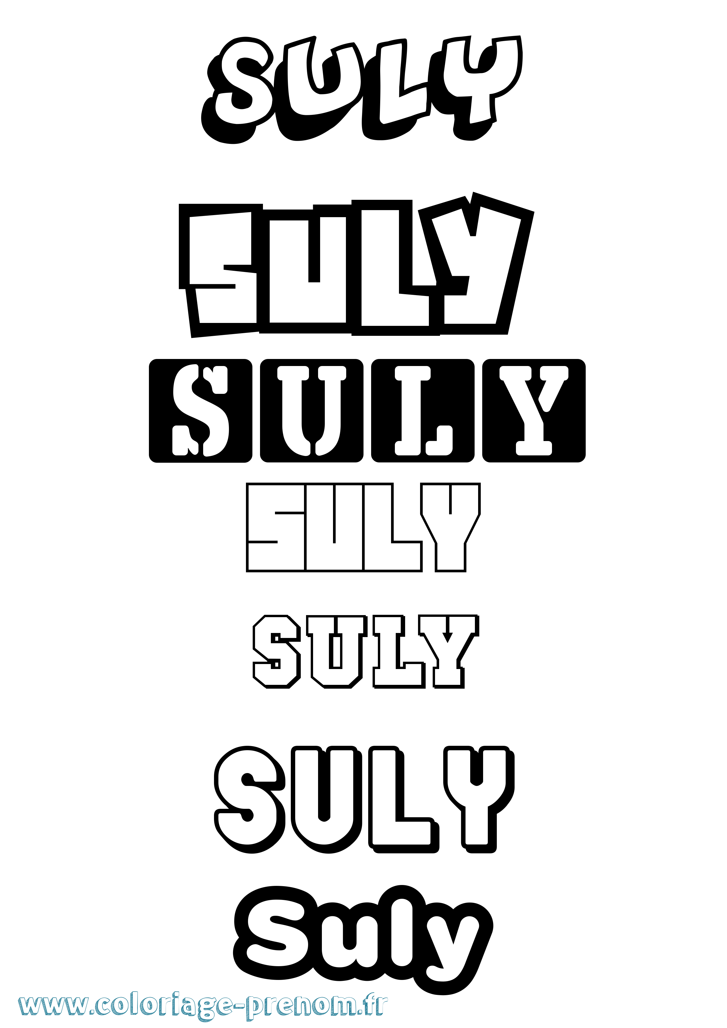Coloriage Suly Simple Coloriage prénom Suly Simple