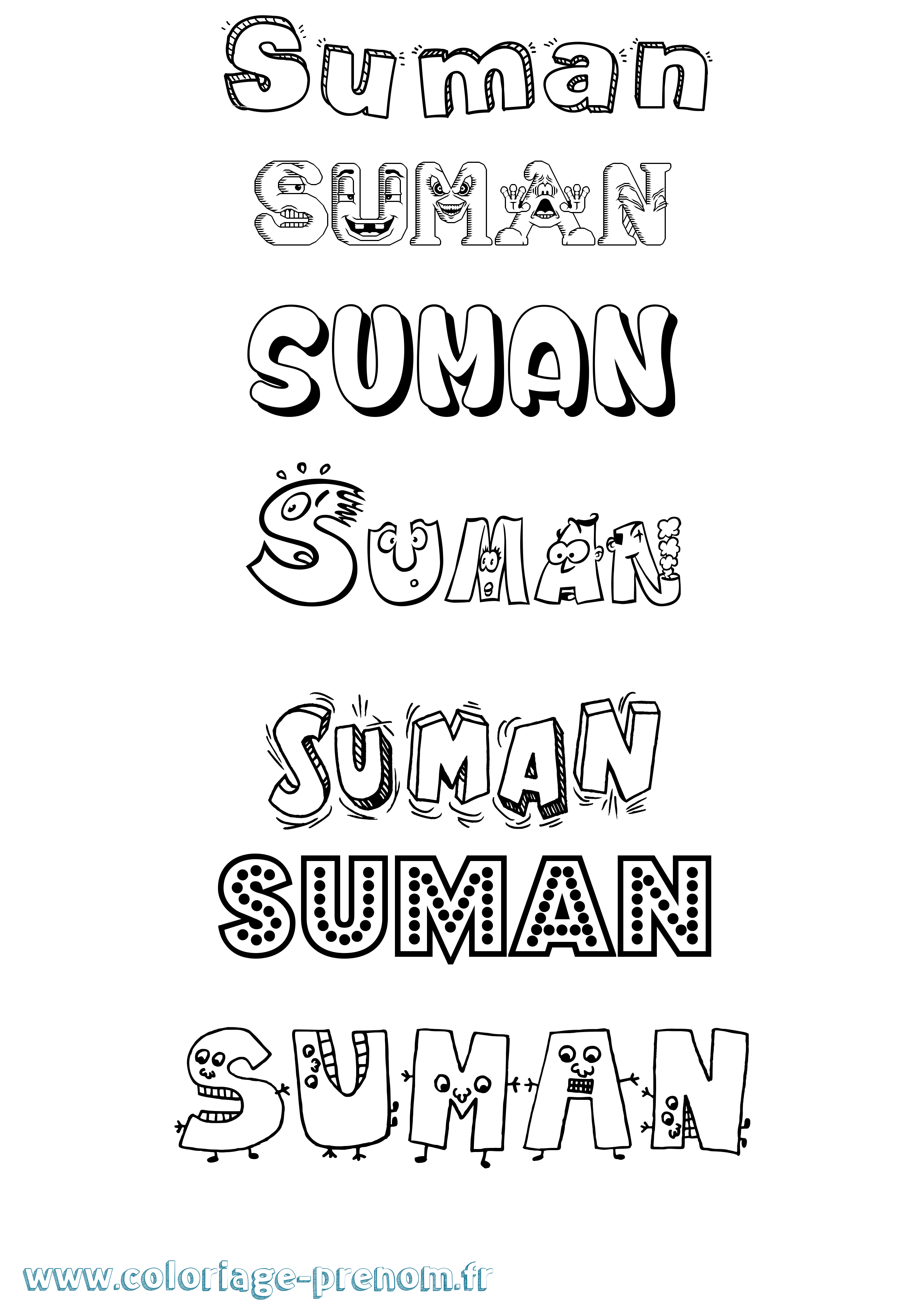 Coloriage Suman Fun Coloriage prénom Suman Fun