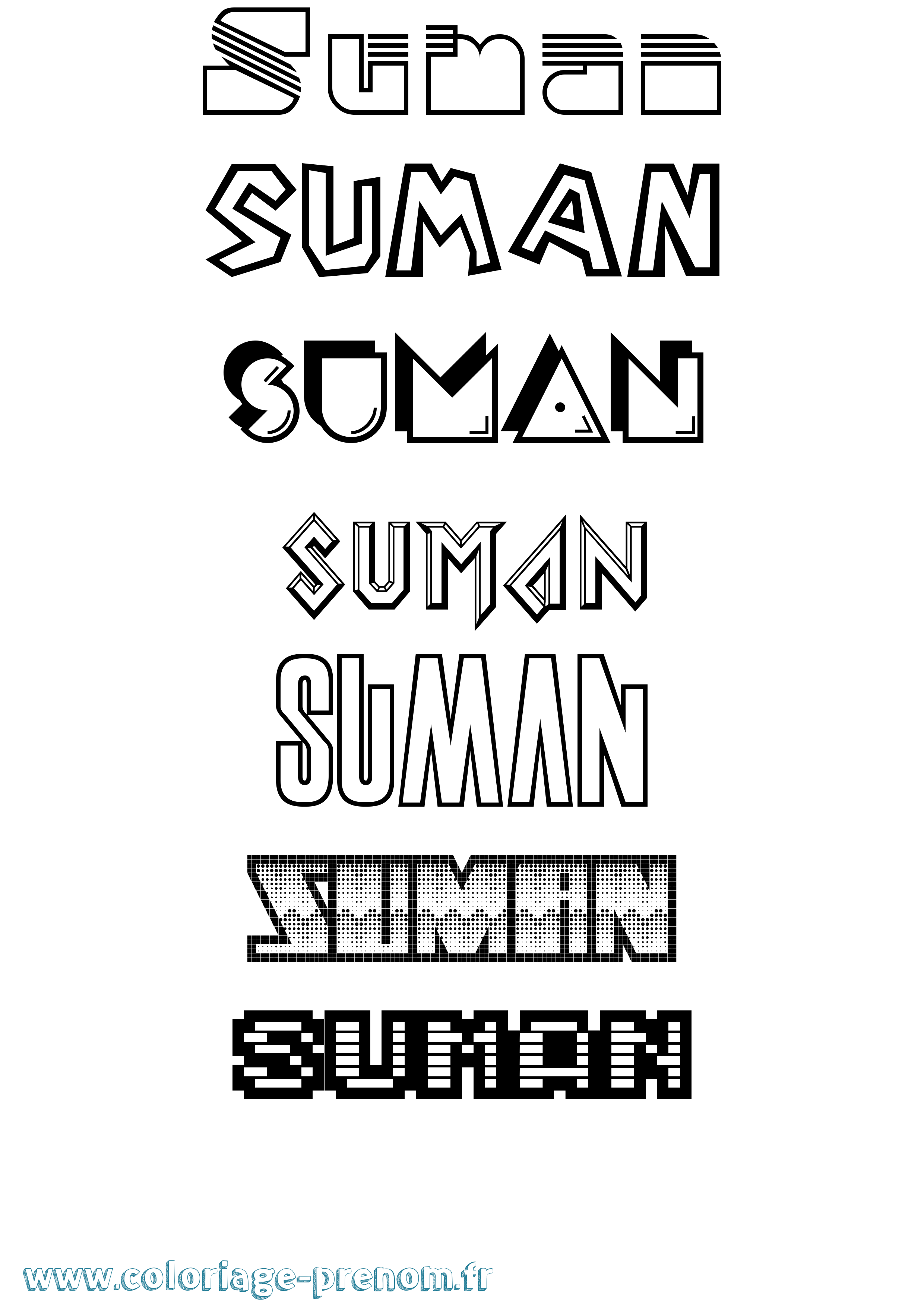 Coloriage Suman Jeux Vidéos Coloriage prénom Suman Jeux Vidéos