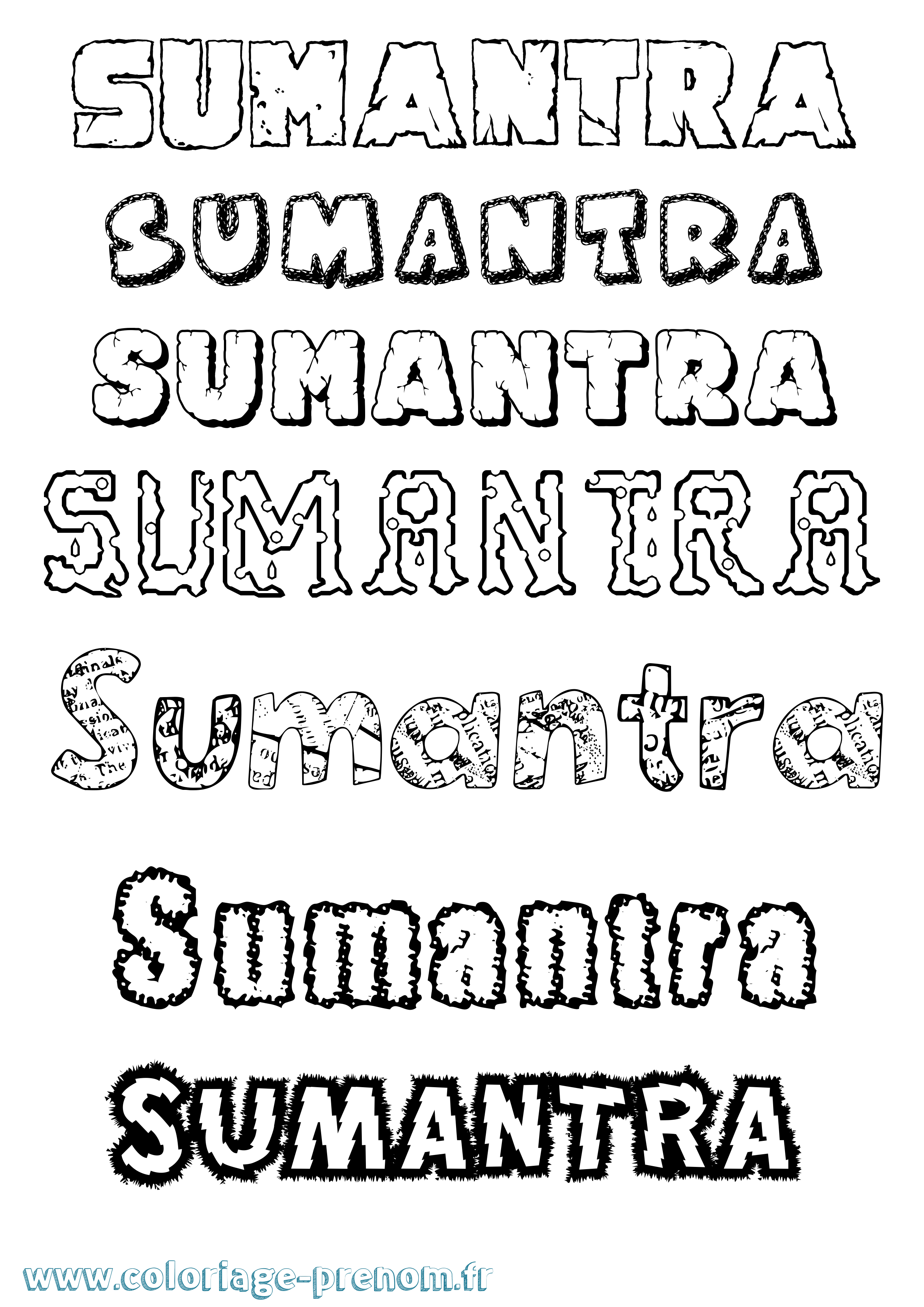 Coloriage Sumantra Destructuré Coloriage prénom Sumantra Destructuré