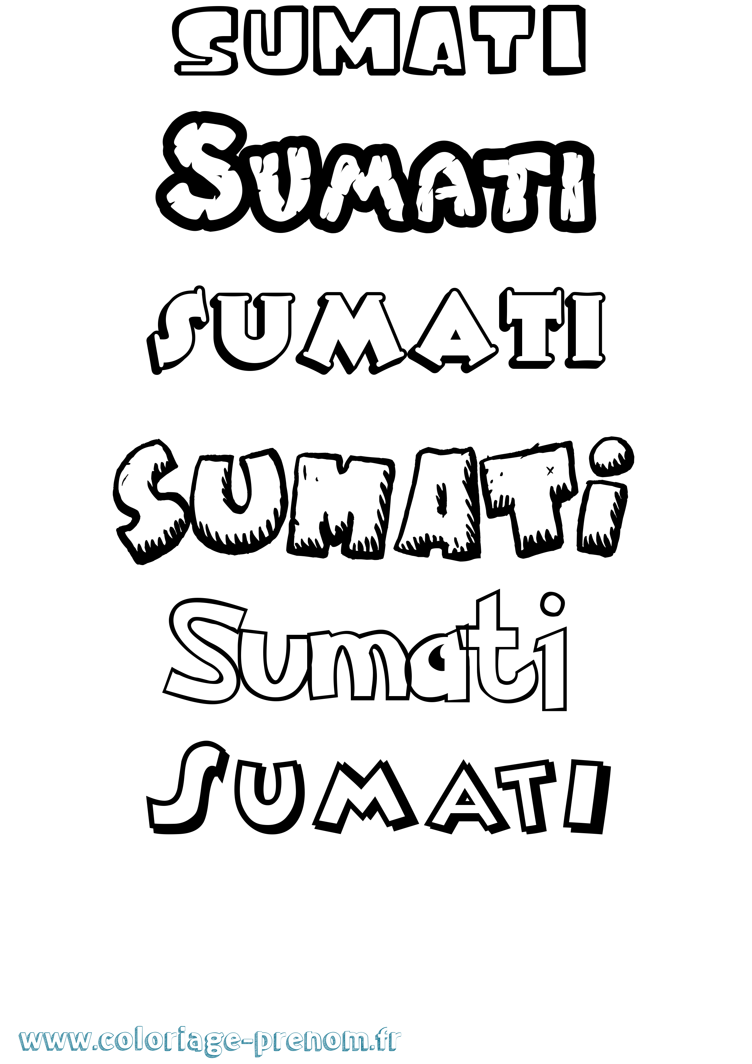 Coloriage Sumati Dessin Animé Coloriage prénom Sumati Dessin Animé