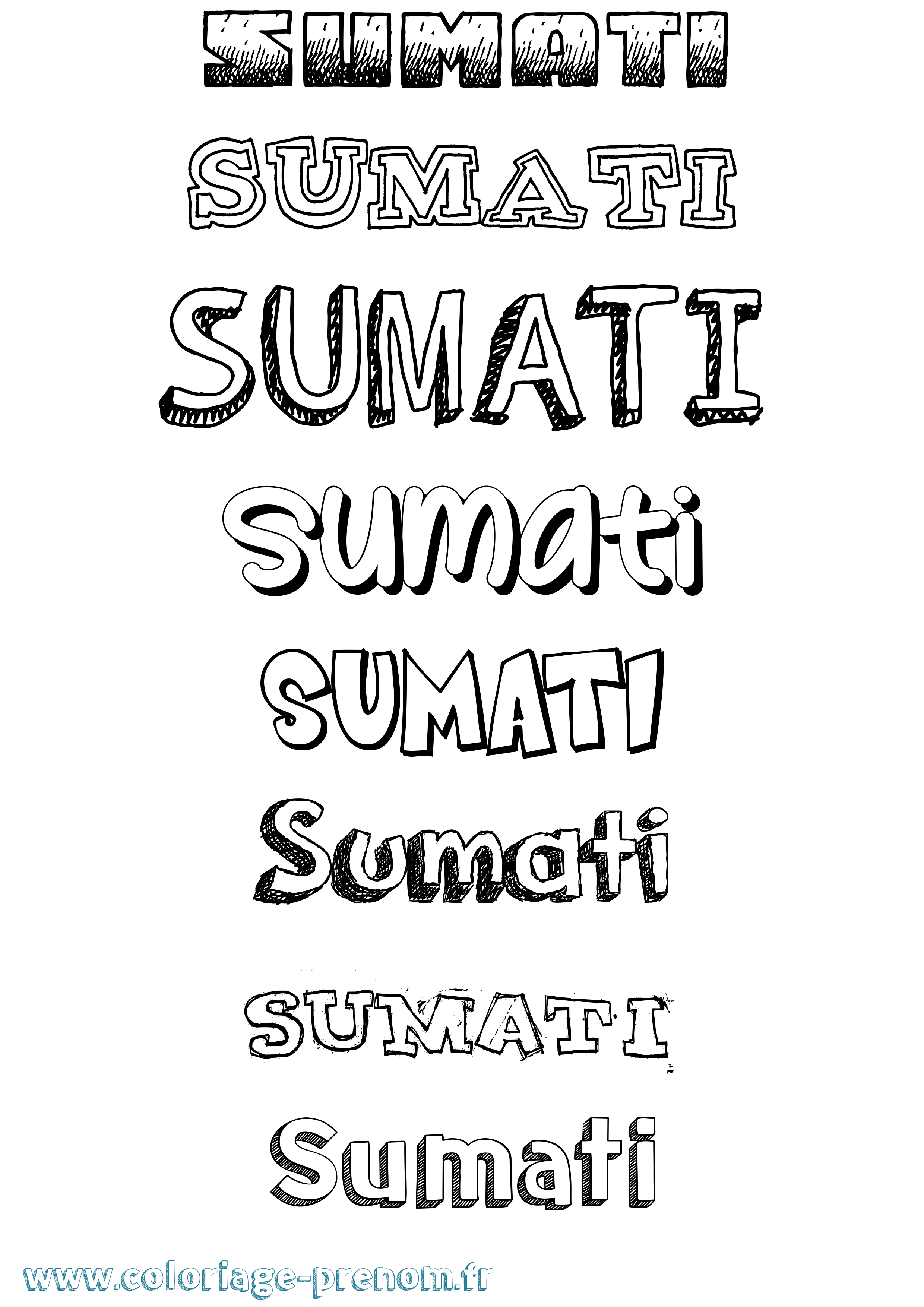 Coloriage Sumati Dessiné Coloriage prénom Sumati Dessiné