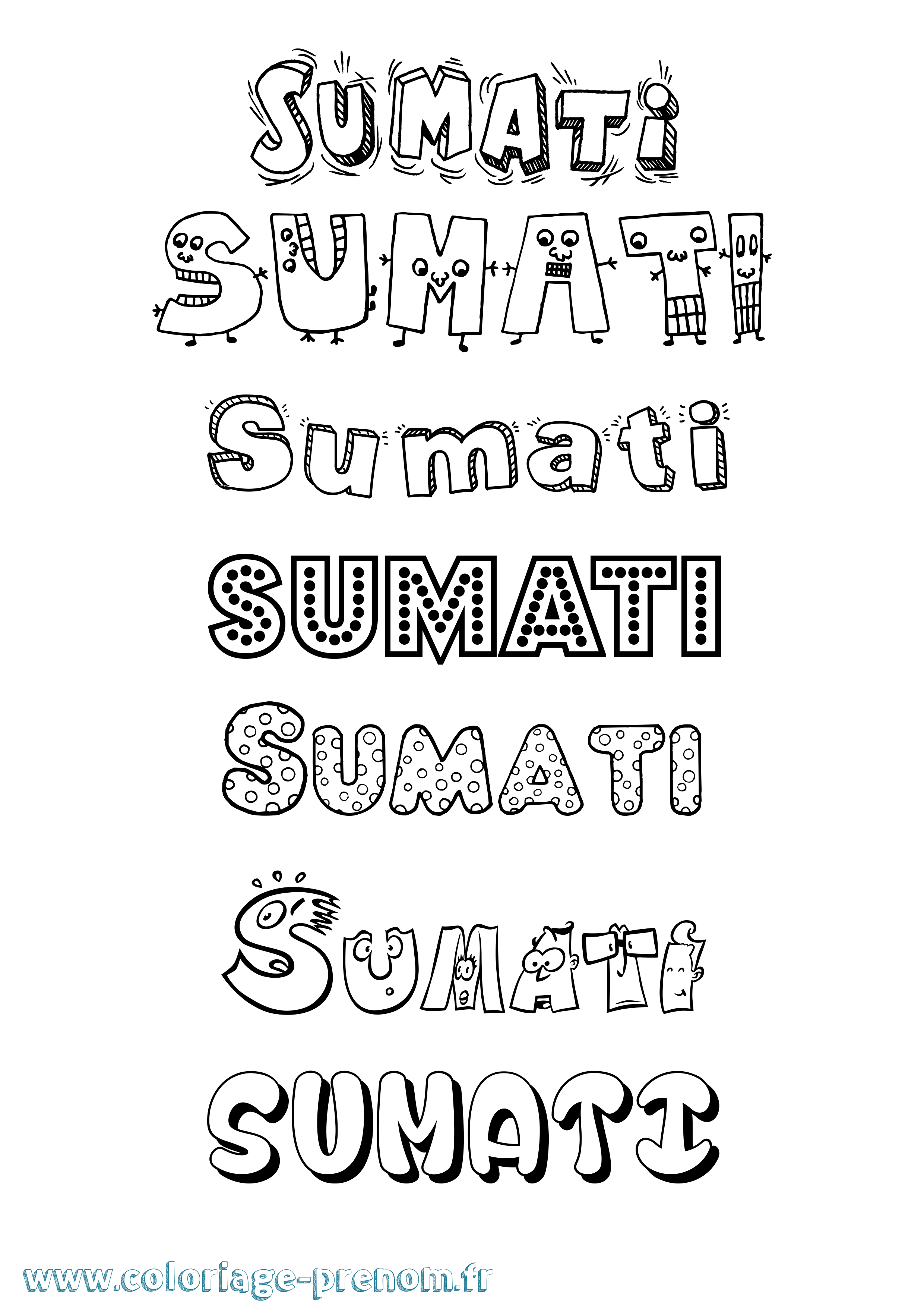 Coloriage Sumati Fun Coloriage prénom Sumati Fun