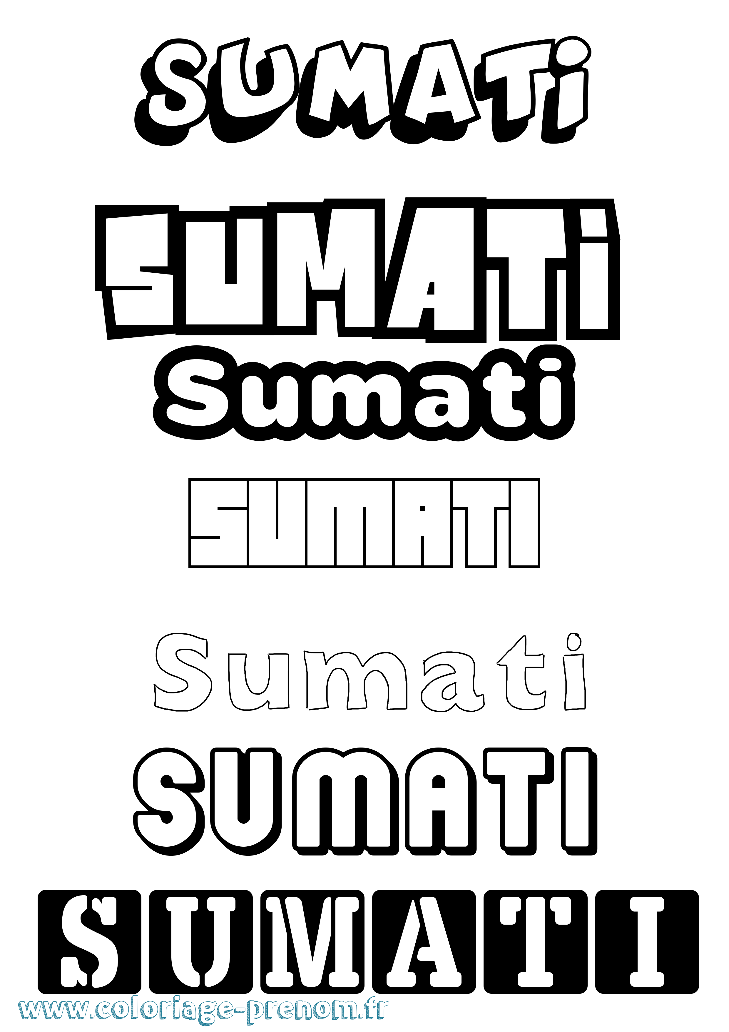Coloriage Sumati Simple Coloriage prénom Sumati Simple