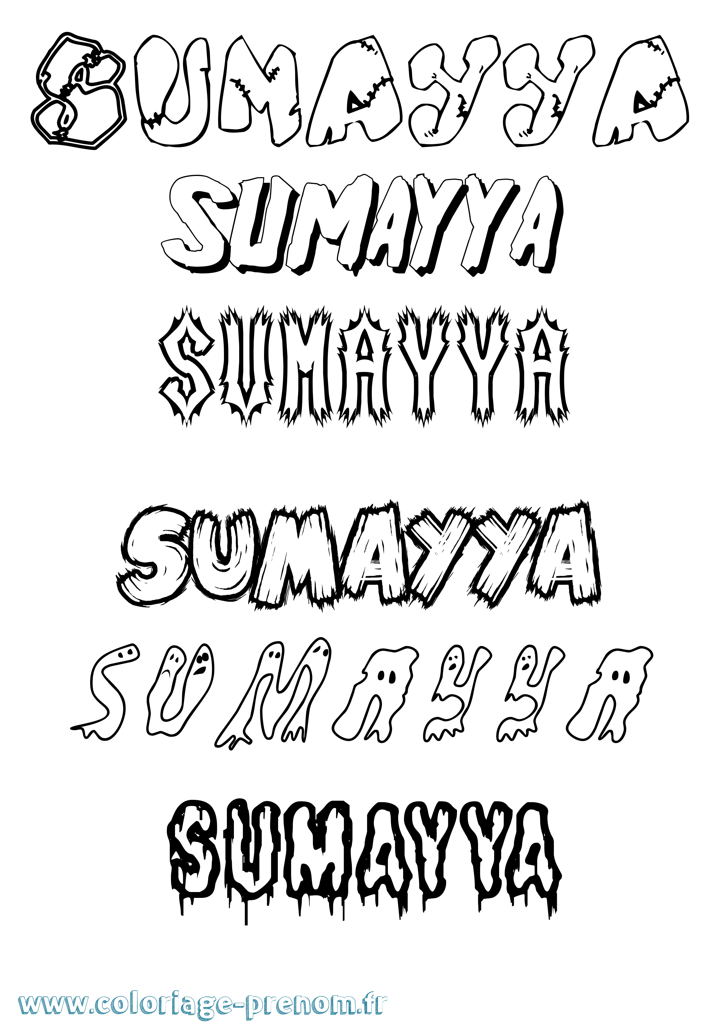 Coloriage Sumayya Frisson Coloriage prénom Sumayya Frisson
