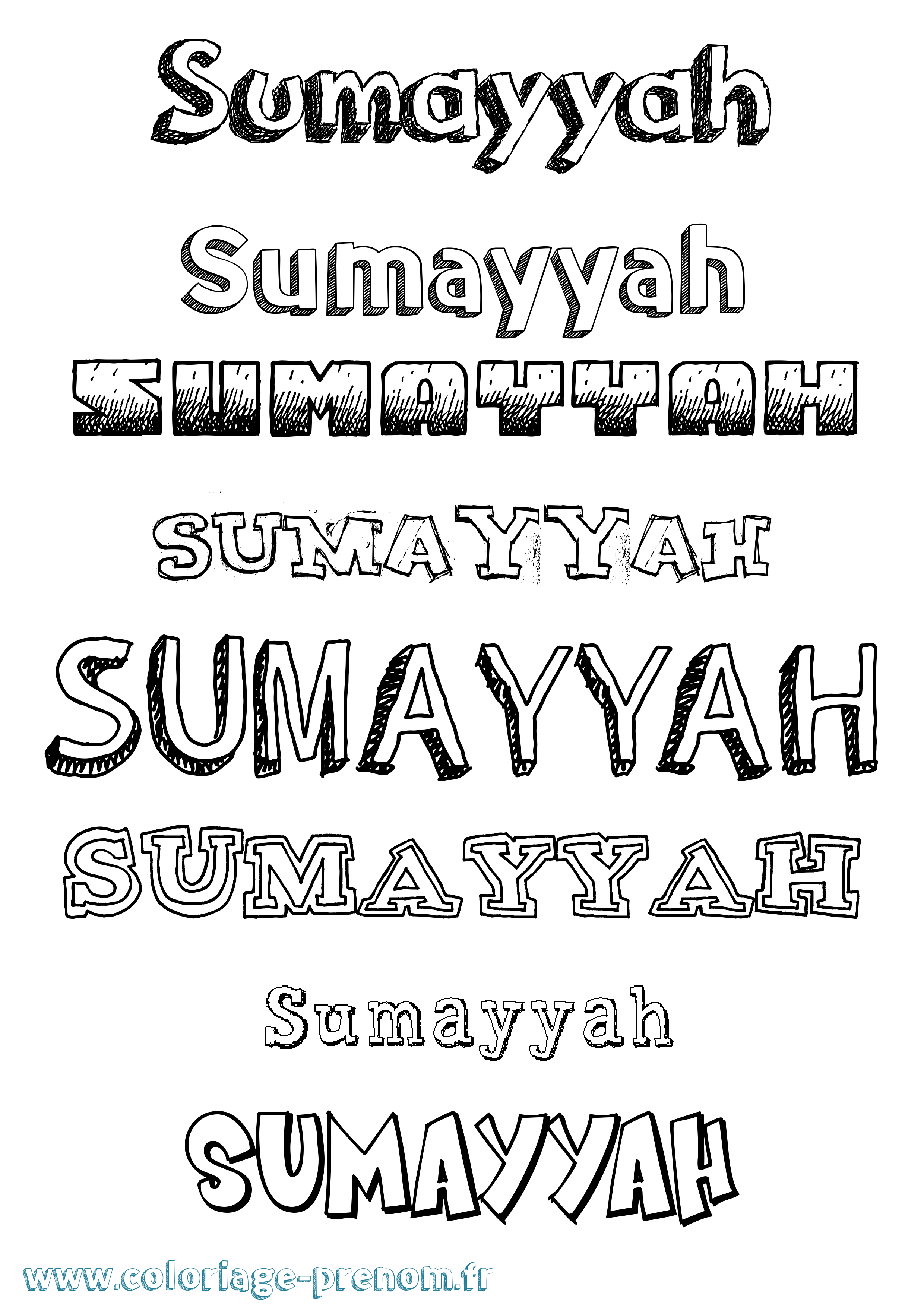 Coloriage Sumayyah Dessiné Coloriage prénom Sumayyah Dessiné
