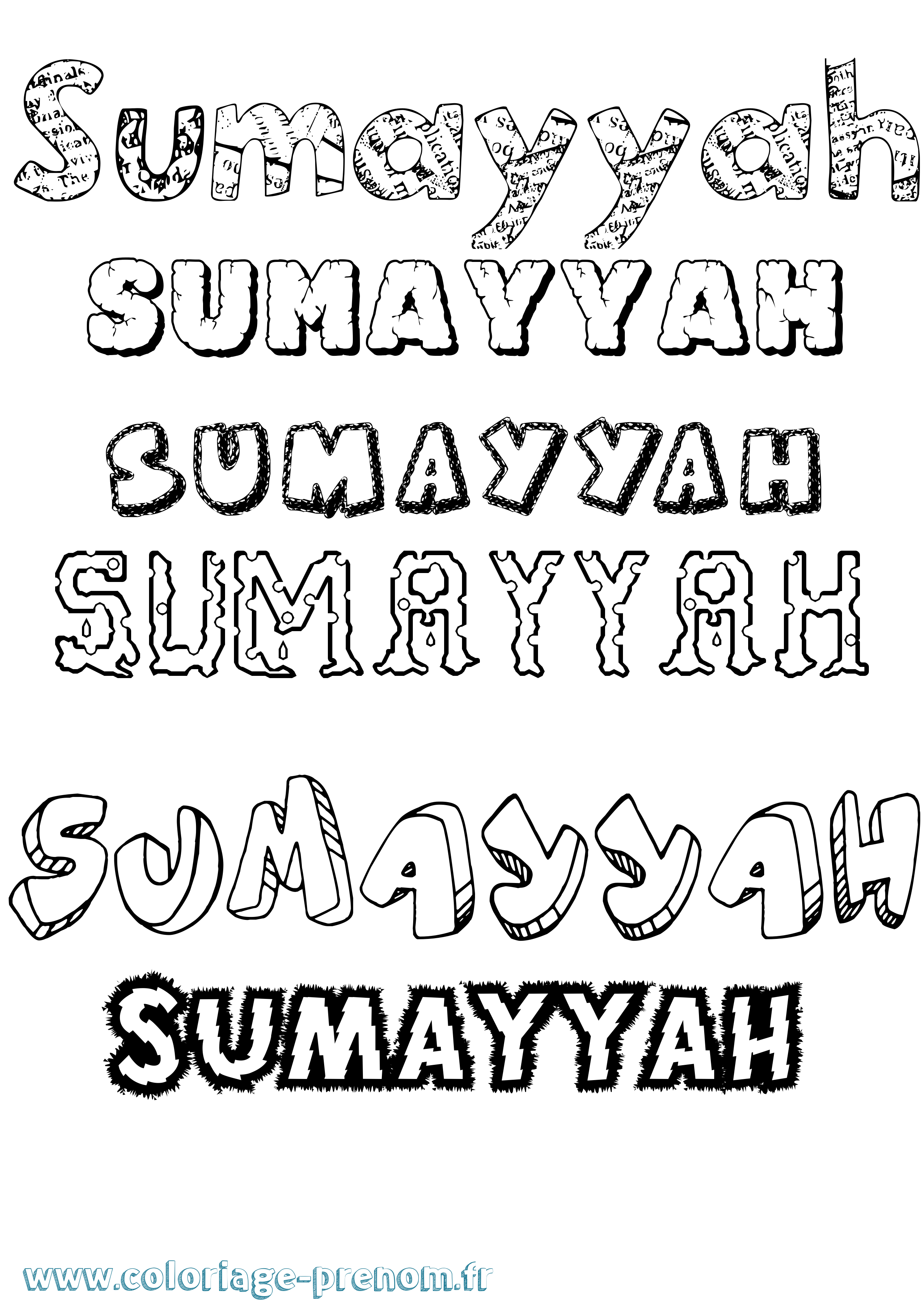 Coloriage Sumayyah Destructuré Coloriage prénom Sumayyah Destructuré