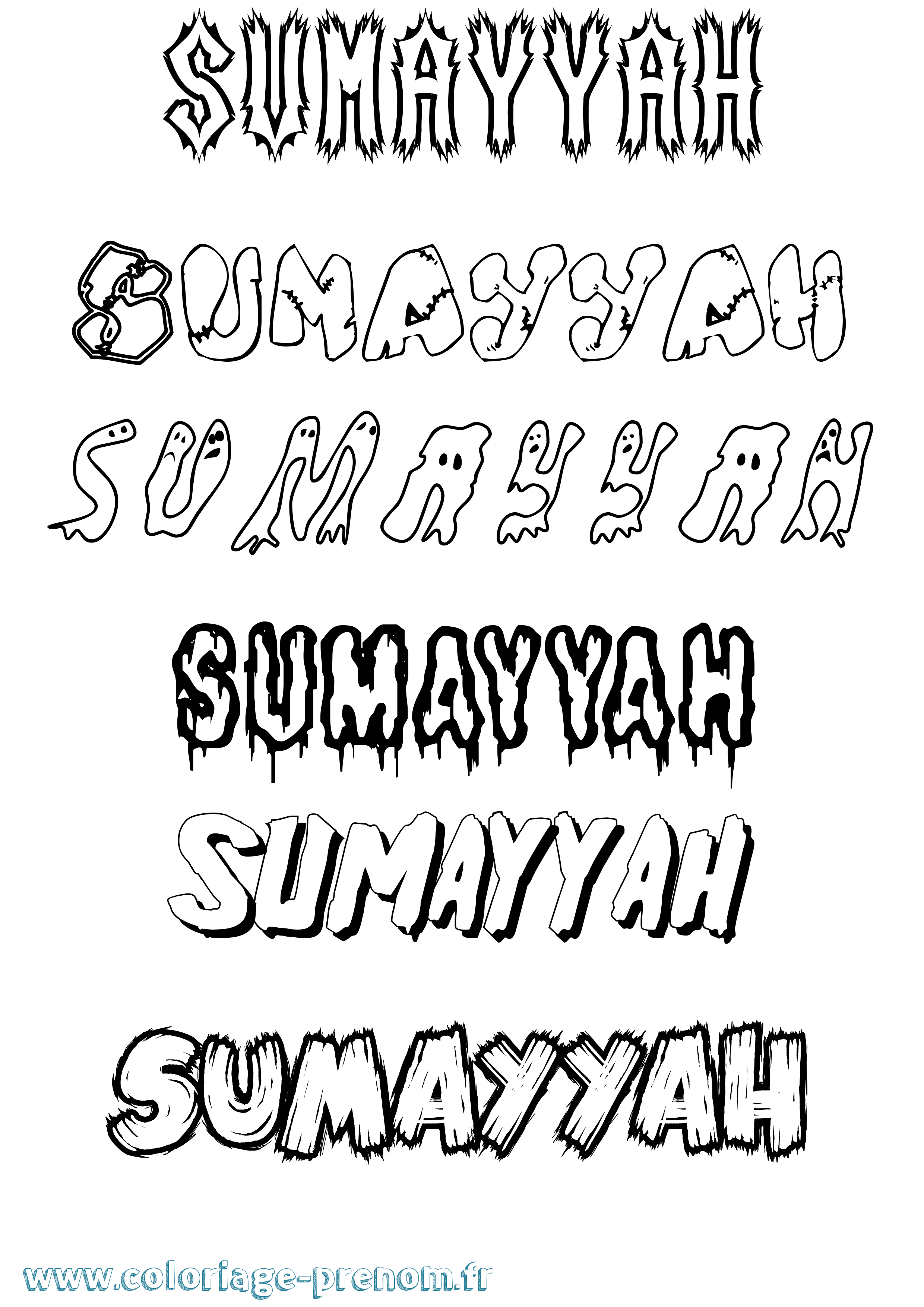 Coloriage Sumayyah Frisson Coloriage prénom Sumayyah Frisson