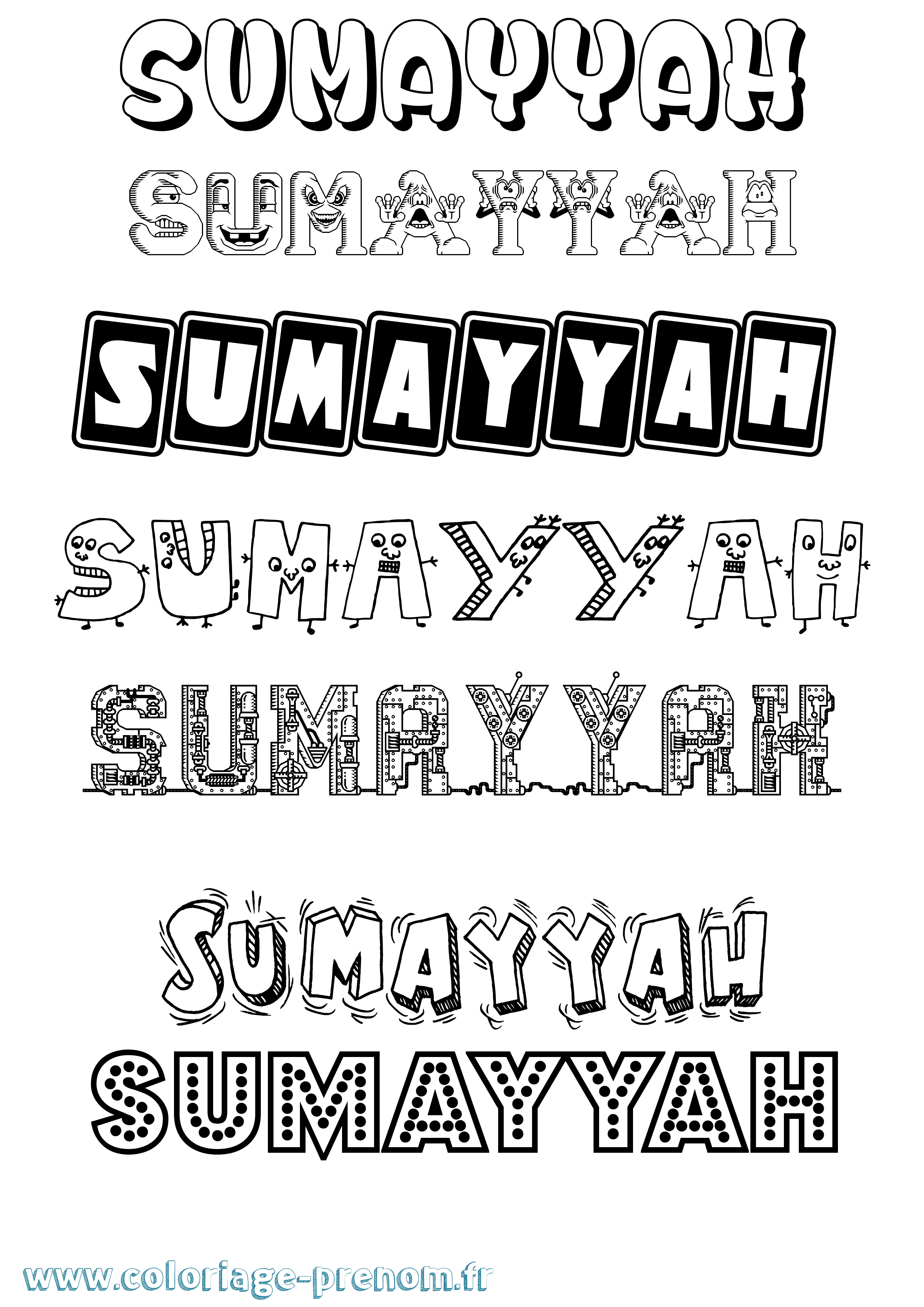 Coloriage Sumayyah Fun Coloriage prénom Sumayyah Fun