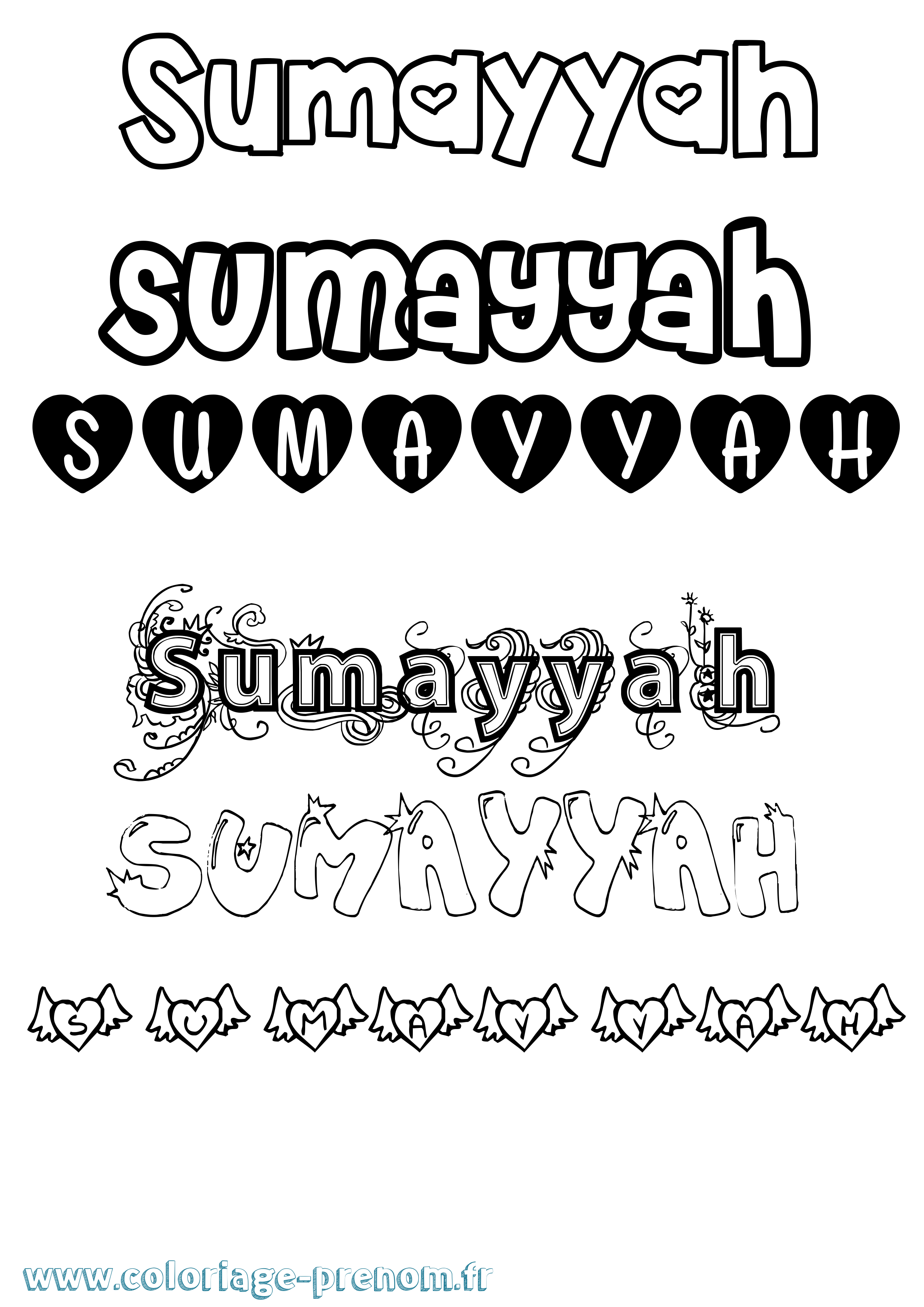 Coloriage Sumayyah Girly Coloriage prénom Sumayyah Girly
