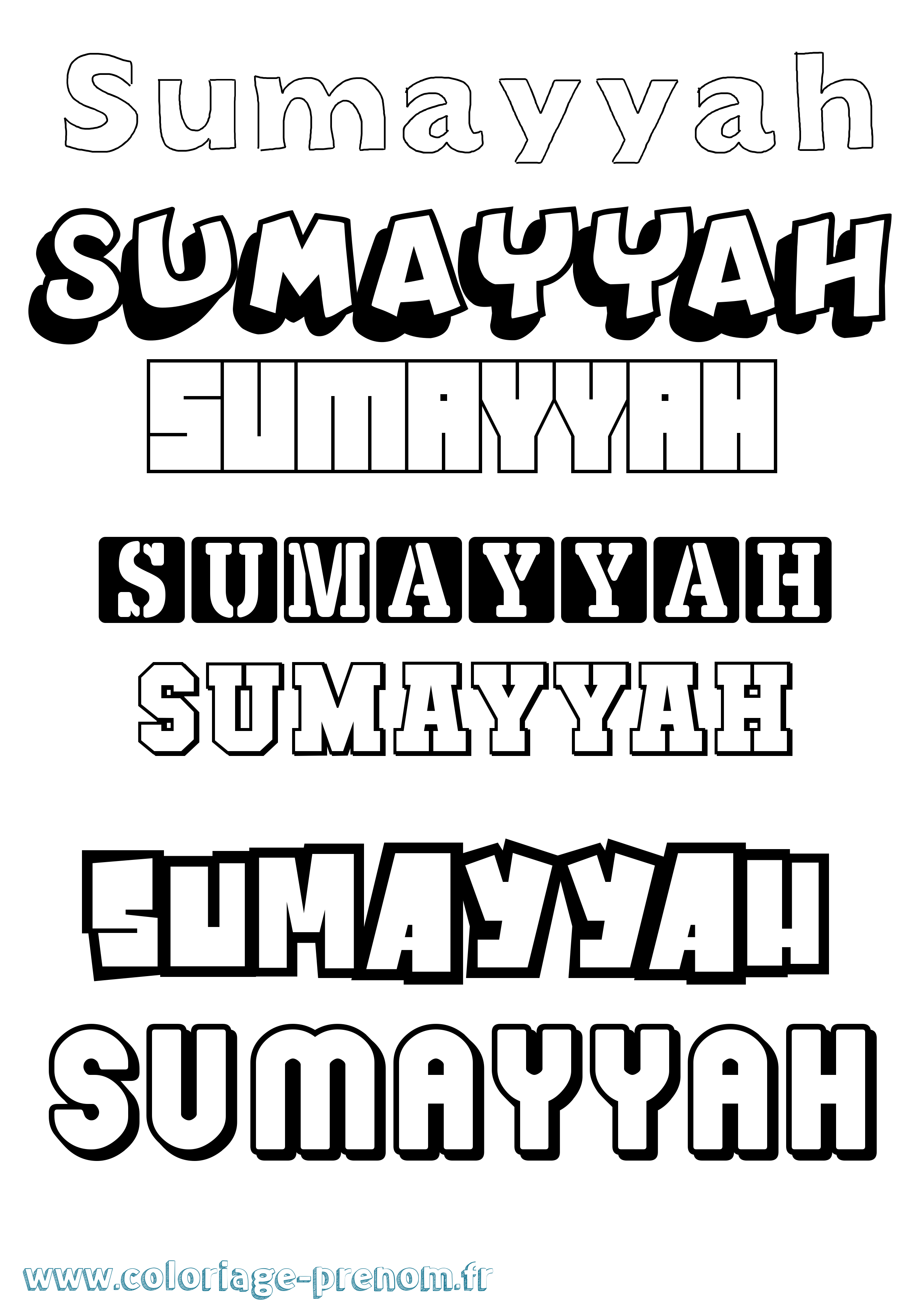 Coloriage Sumayyah Simple Coloriage prénom Sumayyah Simple