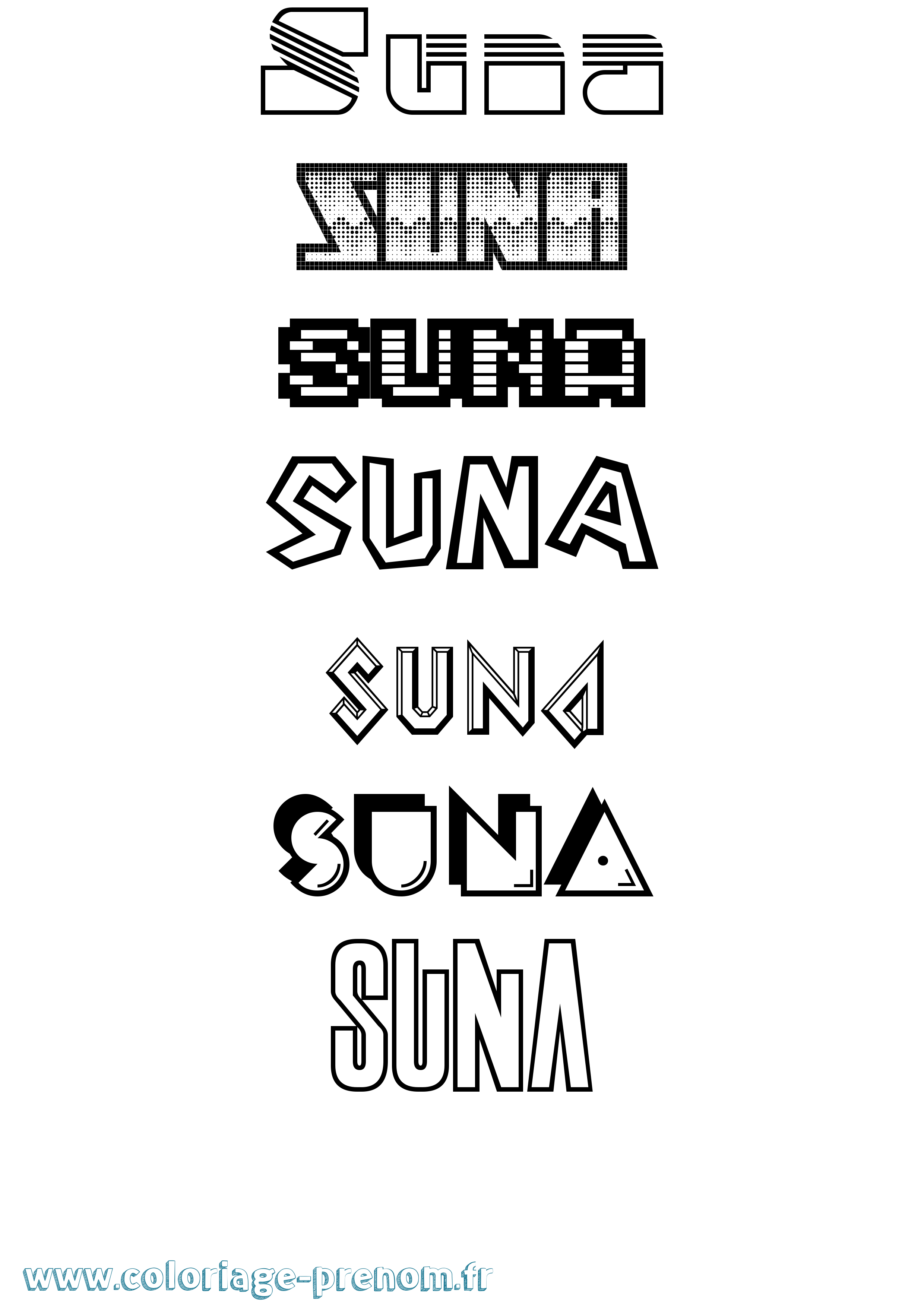 Coloriage Suna Jeux Vidéos Coloriage prénom Suna Jeux Vidéos