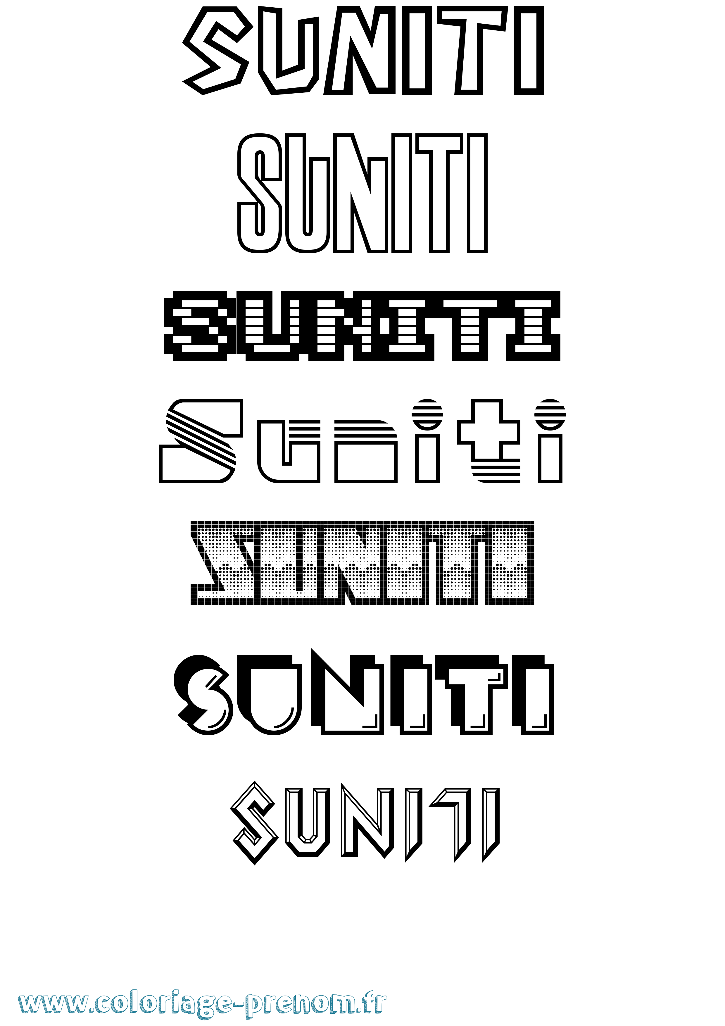 Coloriage Suniti Jeux Vidéos Coloriage prénom Suniti Jeux Vidéos