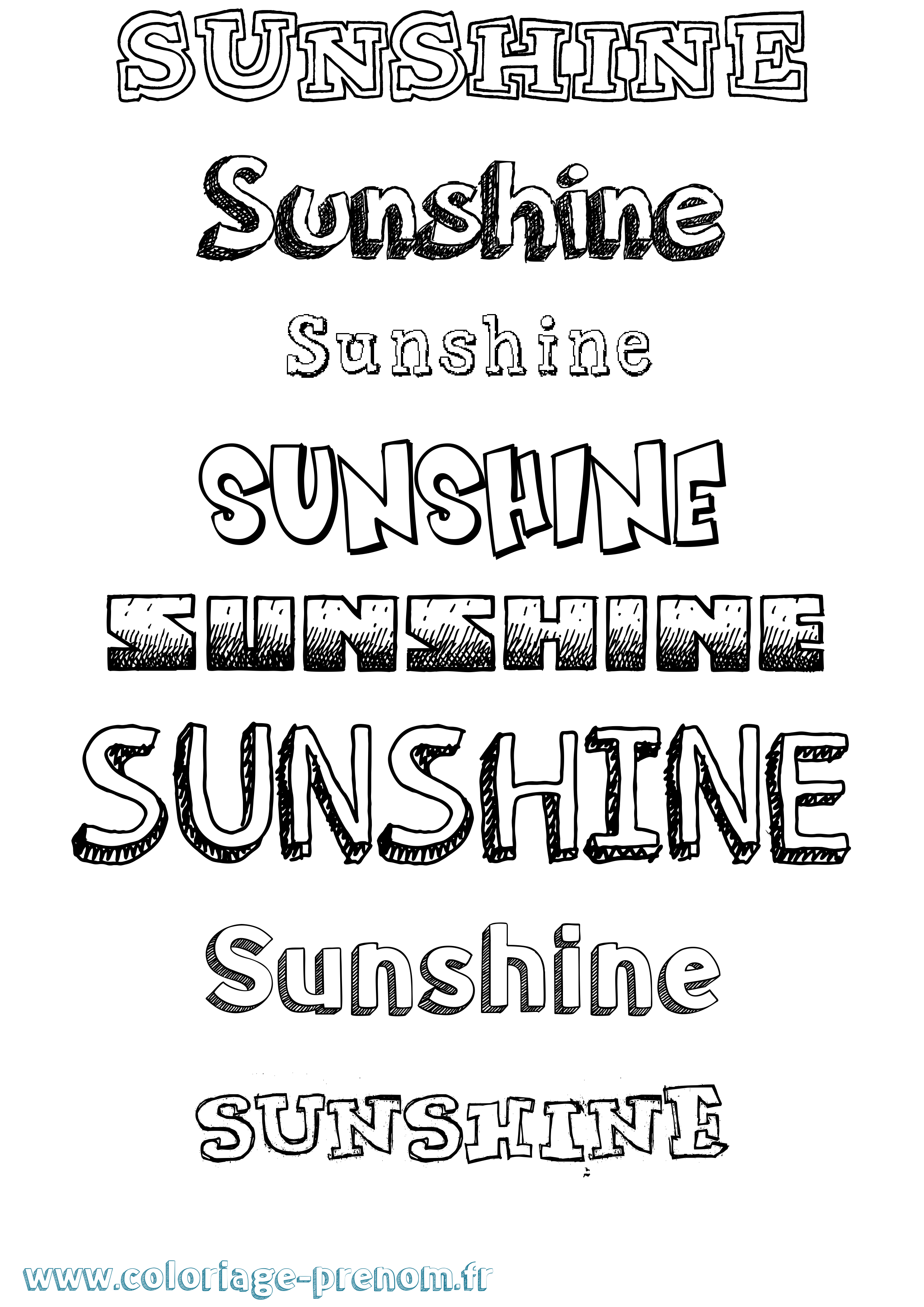 Coloriage Sunshine Dessiné Coloriage prénom Sunshine Dessiné
