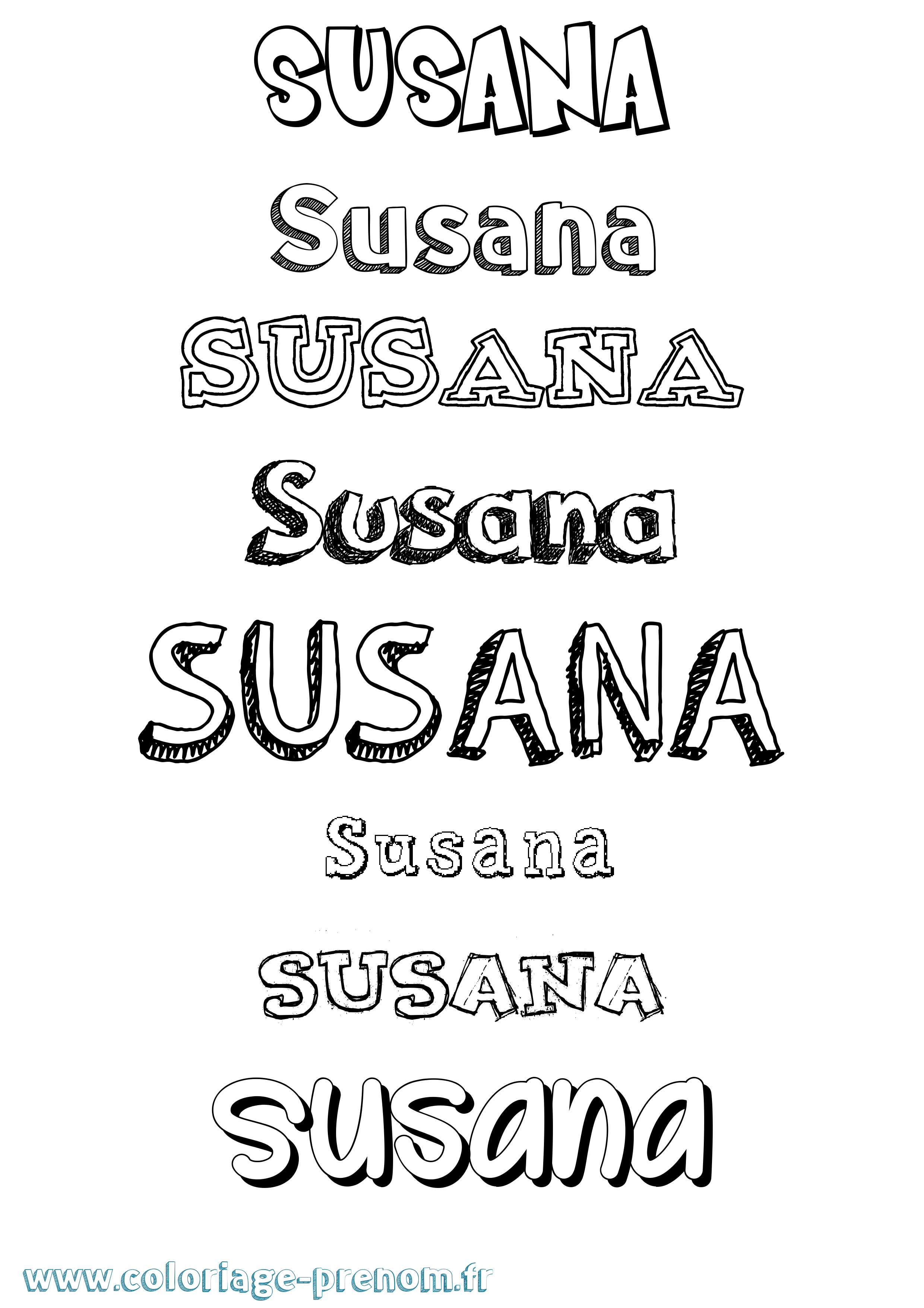 Coloriage Susana Dessiné Coloriage prénom Susana Dessiné