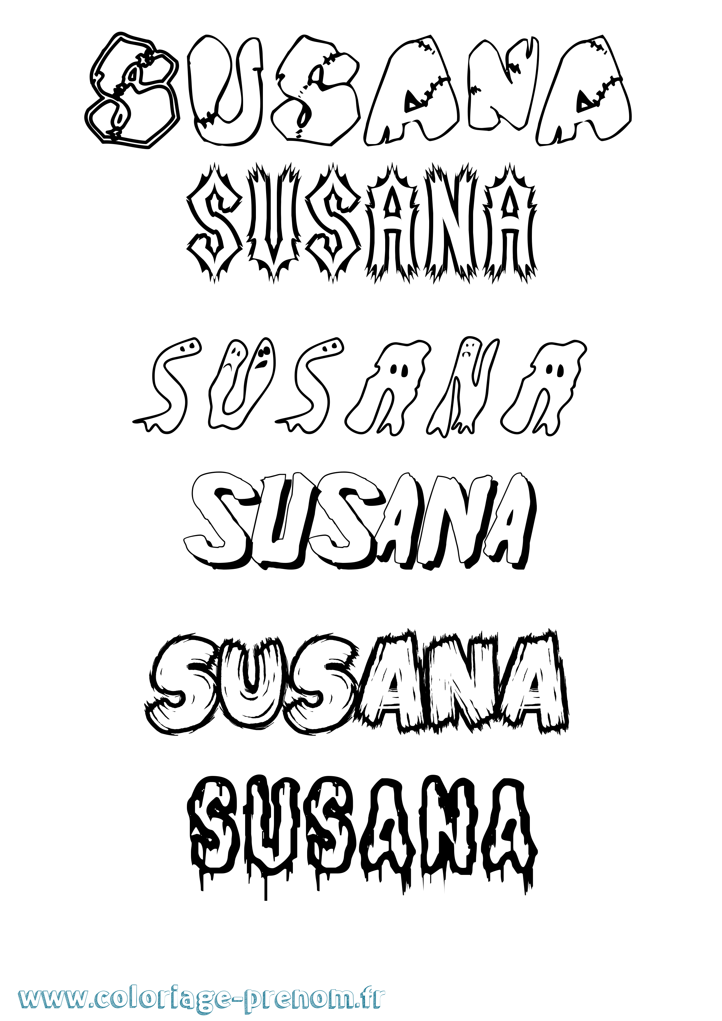 Coloriage Susana Frisson Coloriage prénom Susana Frisson