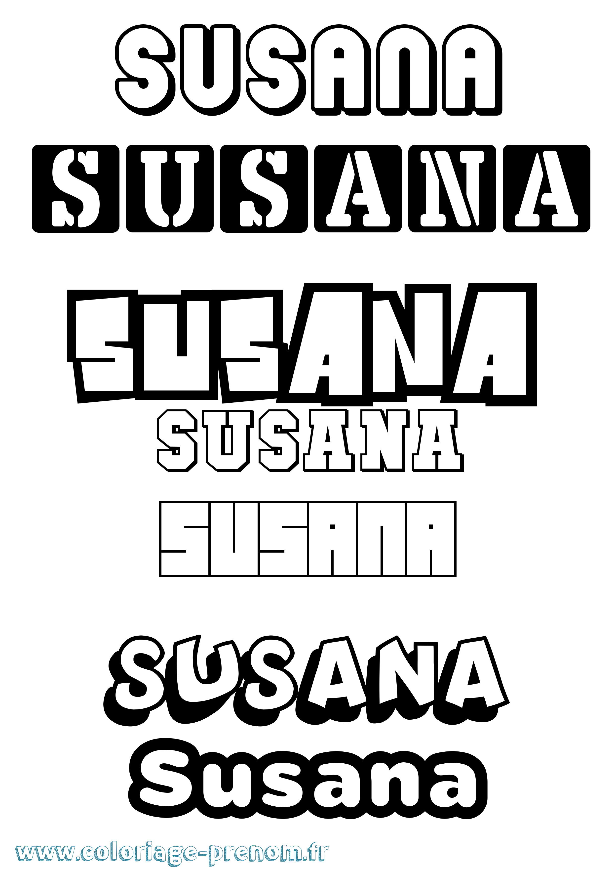 Coloriage Susana Simple Coloriage prénom Susana Simple