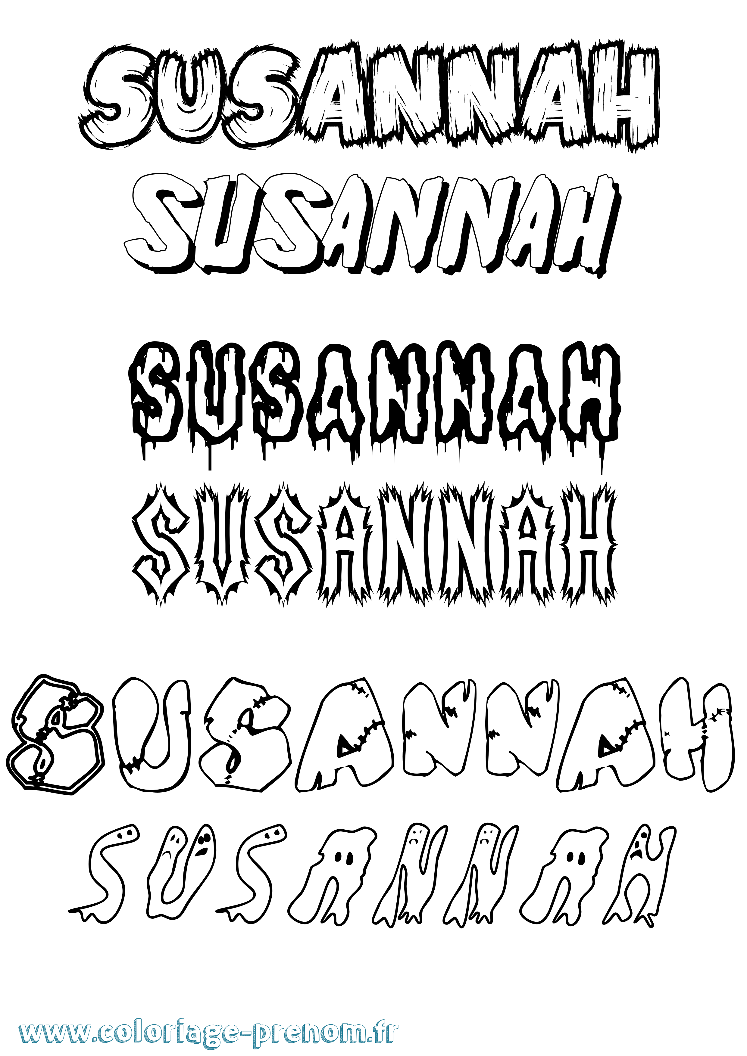 Coloriage Susannah Frisson Coloriage prénom Susannah Frisson