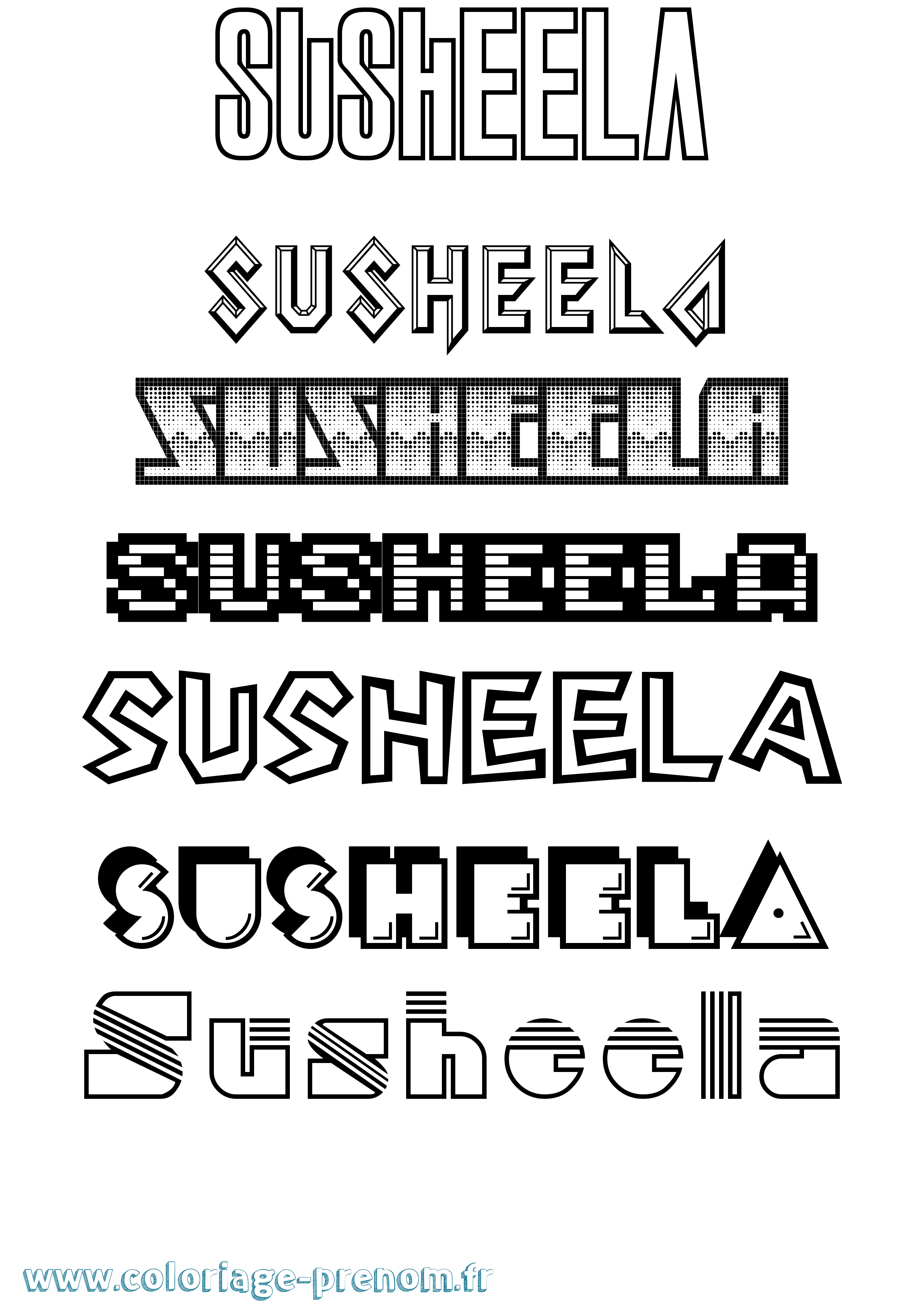 Coloriage Susheela Jeux Vidéos Coloriage prénom Susheela Jeux Vidéos