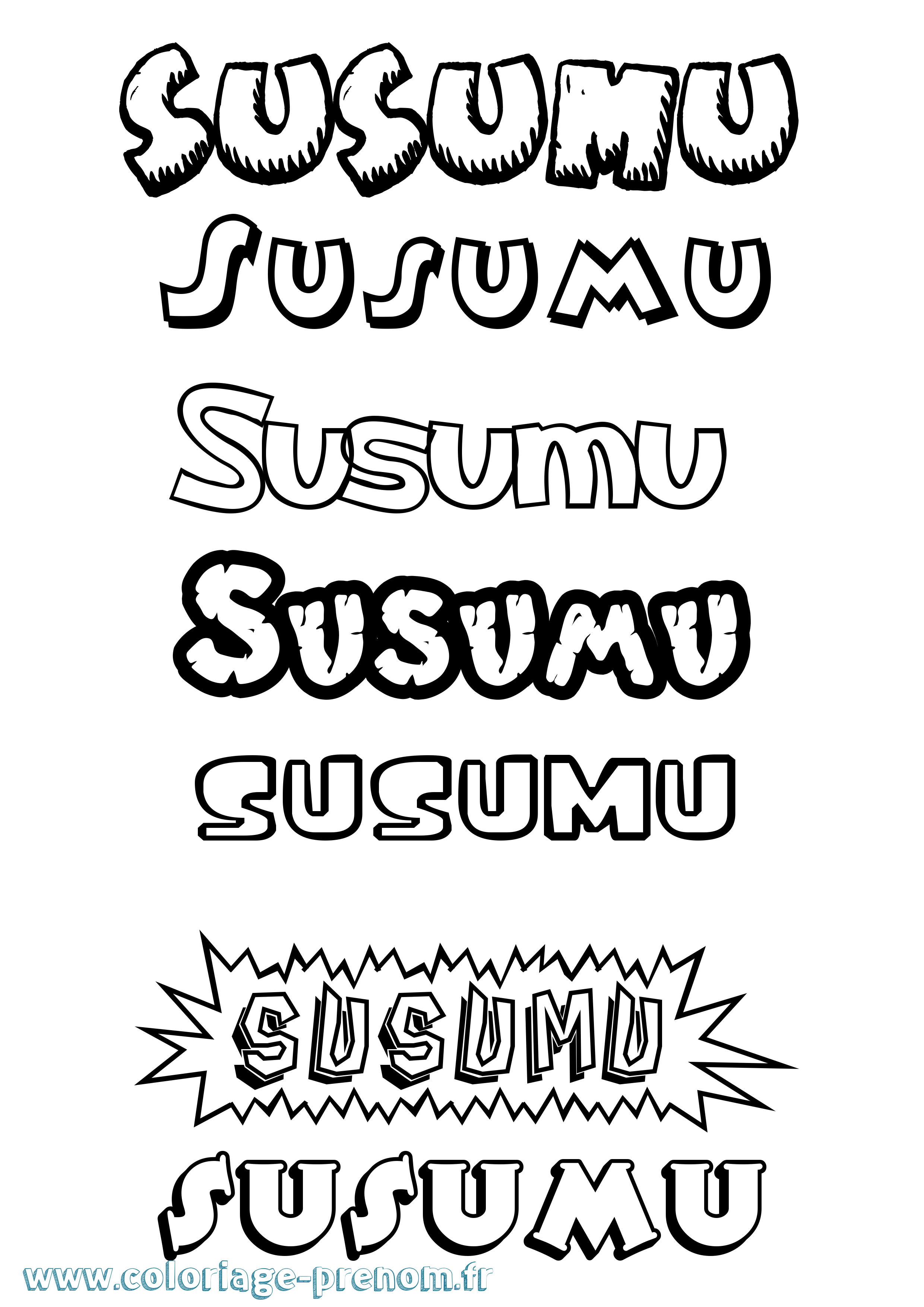 Coloriage Susumu Dessin Animé Coloriage prénom Susumu Dessin Animé