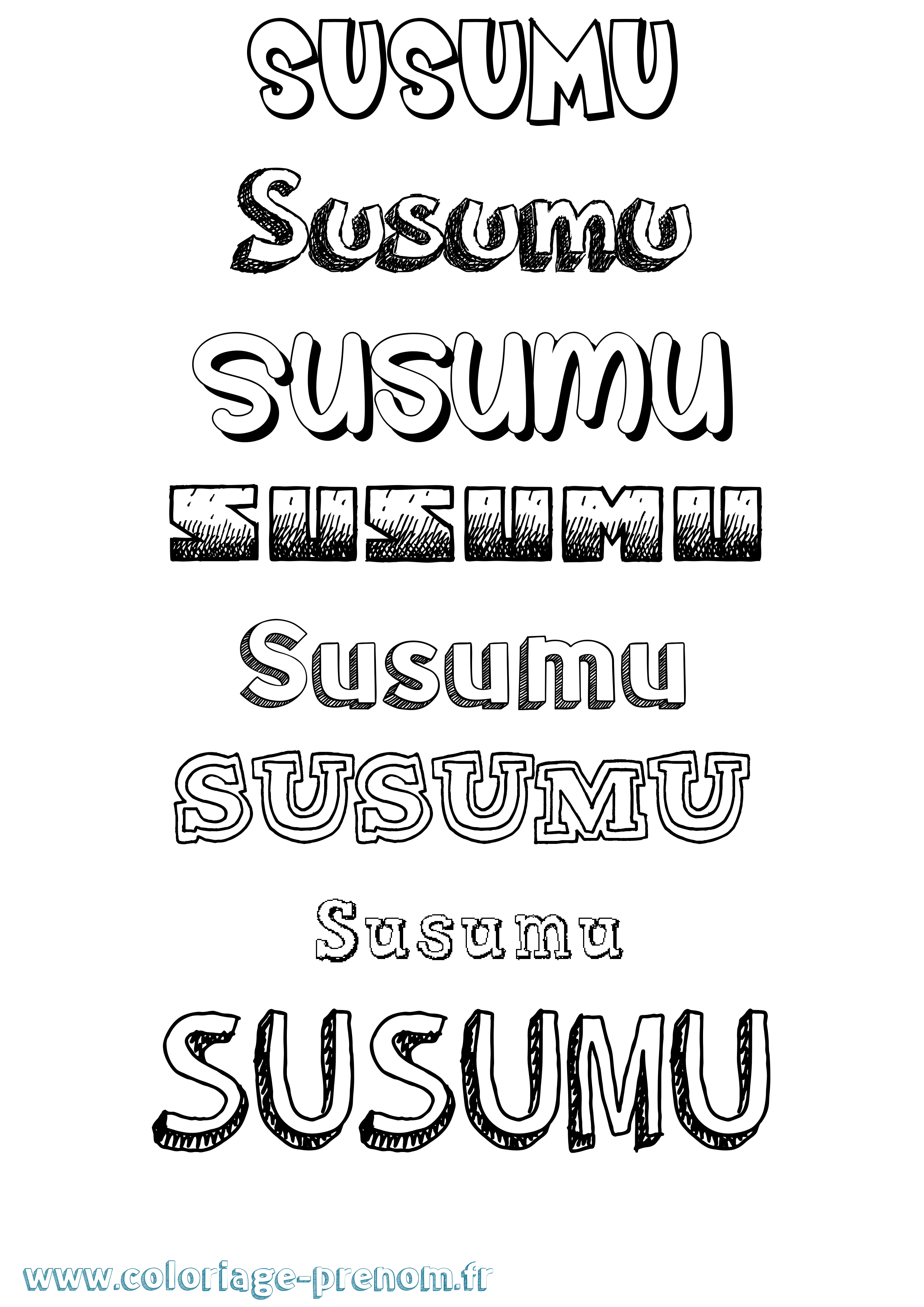 Coloriage Susumu Dessiné Coloriage prénom Susumu Dessiné