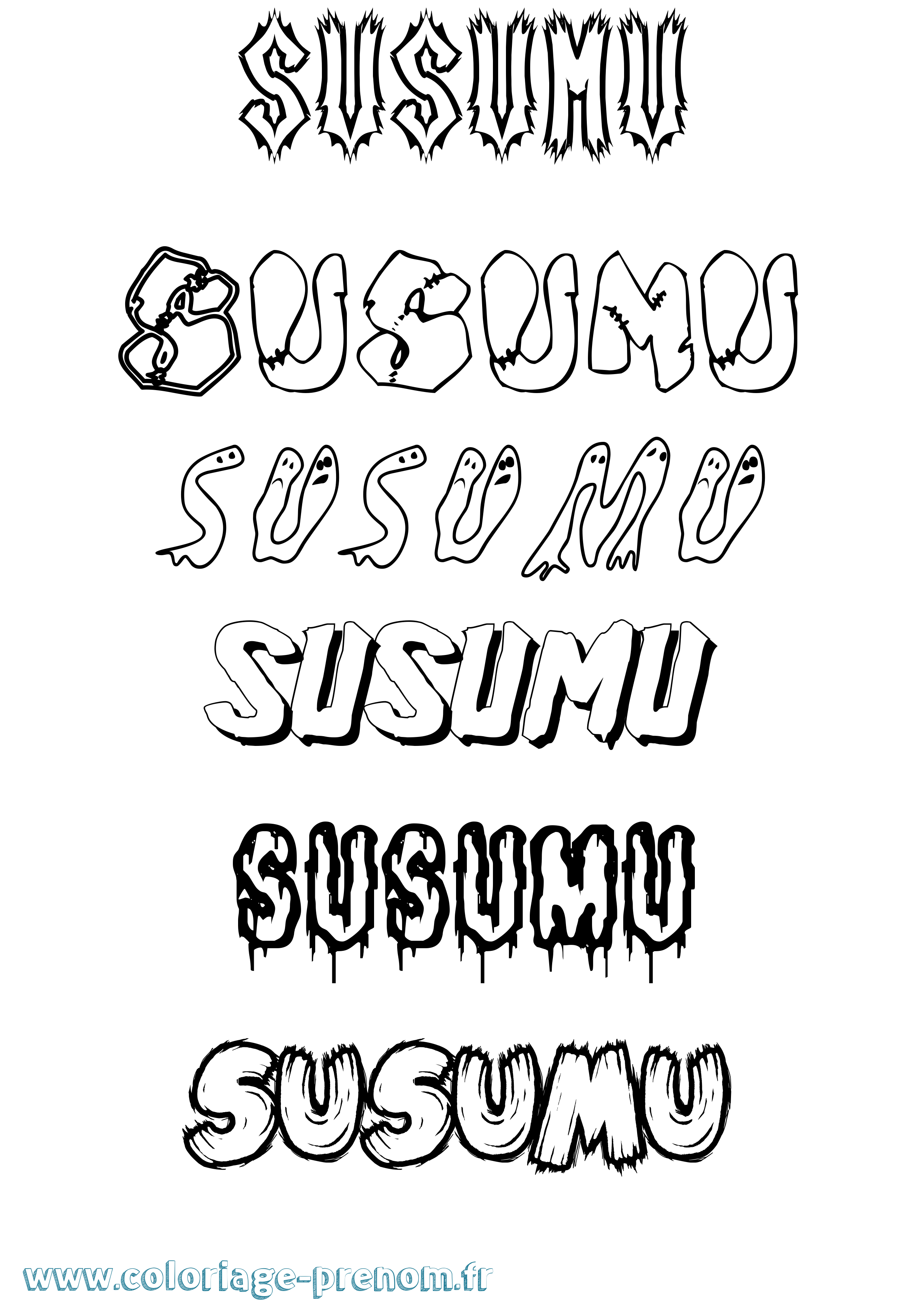Coloriage Susumu Frisson Coloriage prénom Susumu Frisson