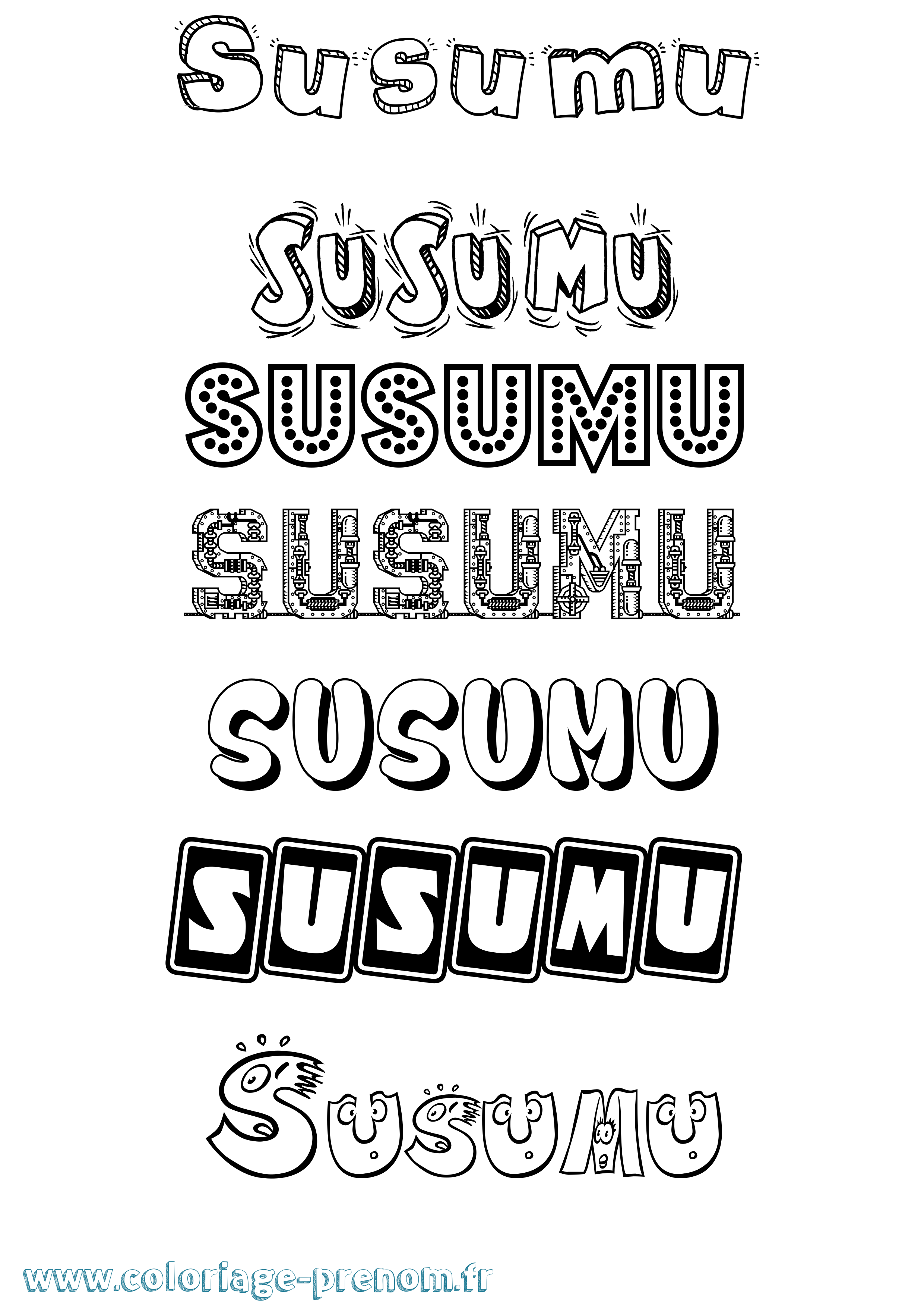 Coloriage Susumu Fun Coloriage prénom Susumu Fun